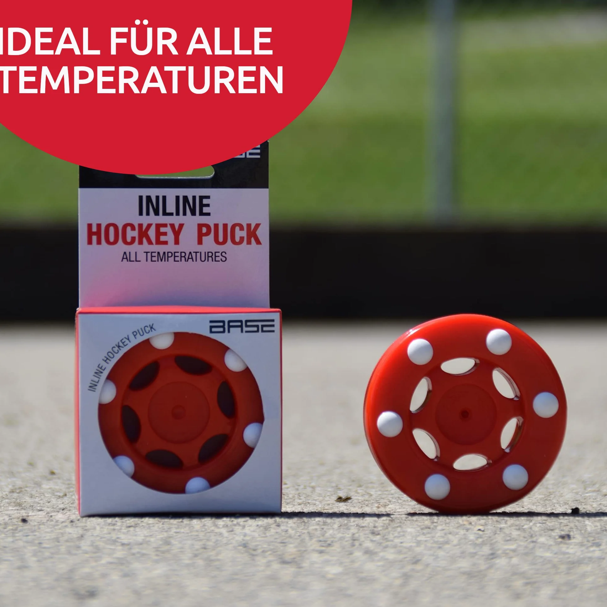 Base Inline Puck Pro Hockey Construction 6 Boutons Rouge 8 cm