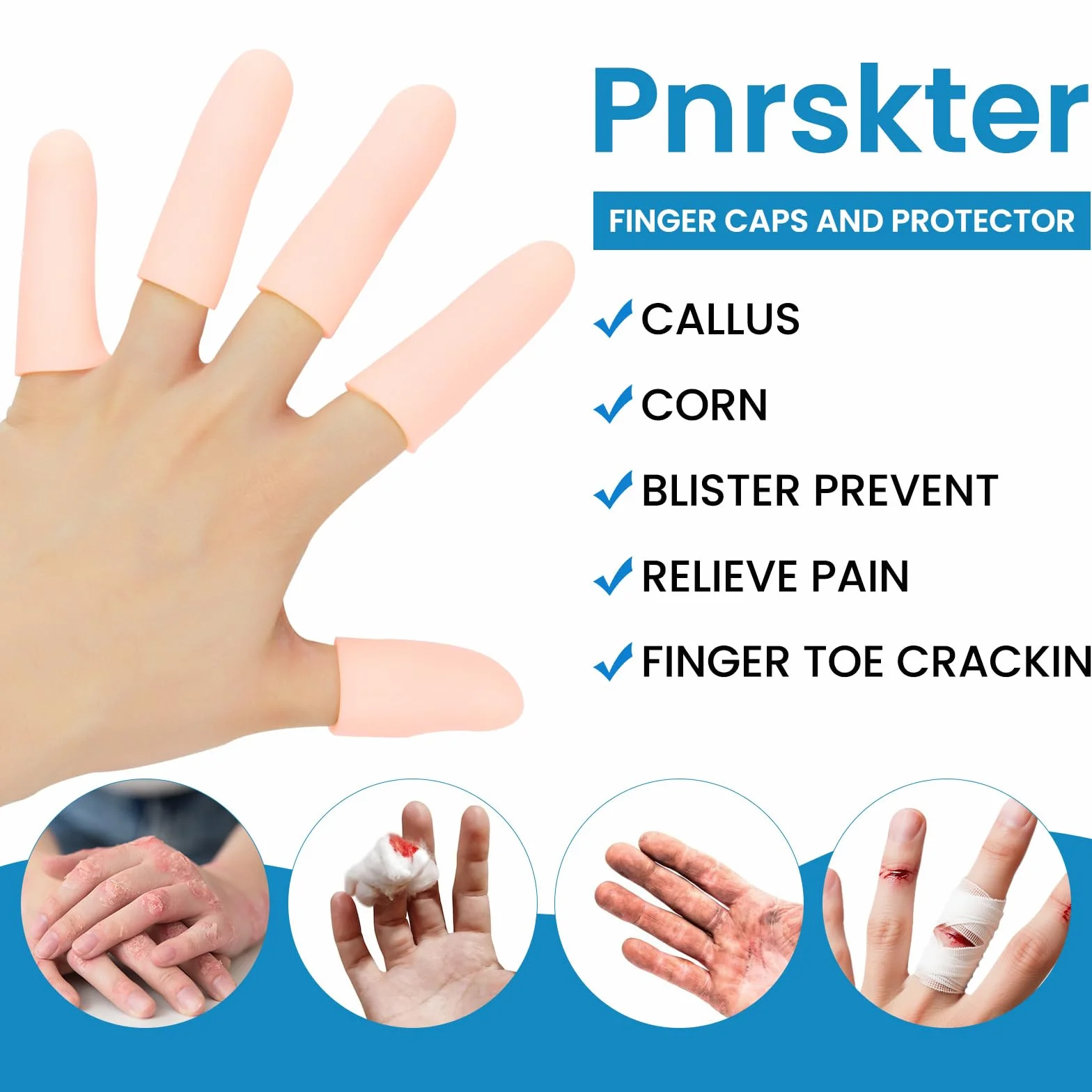 Pnrskter Protège doigt en gel - 10 PCS Protection des doigts en silicone pour arthrite, fissuration