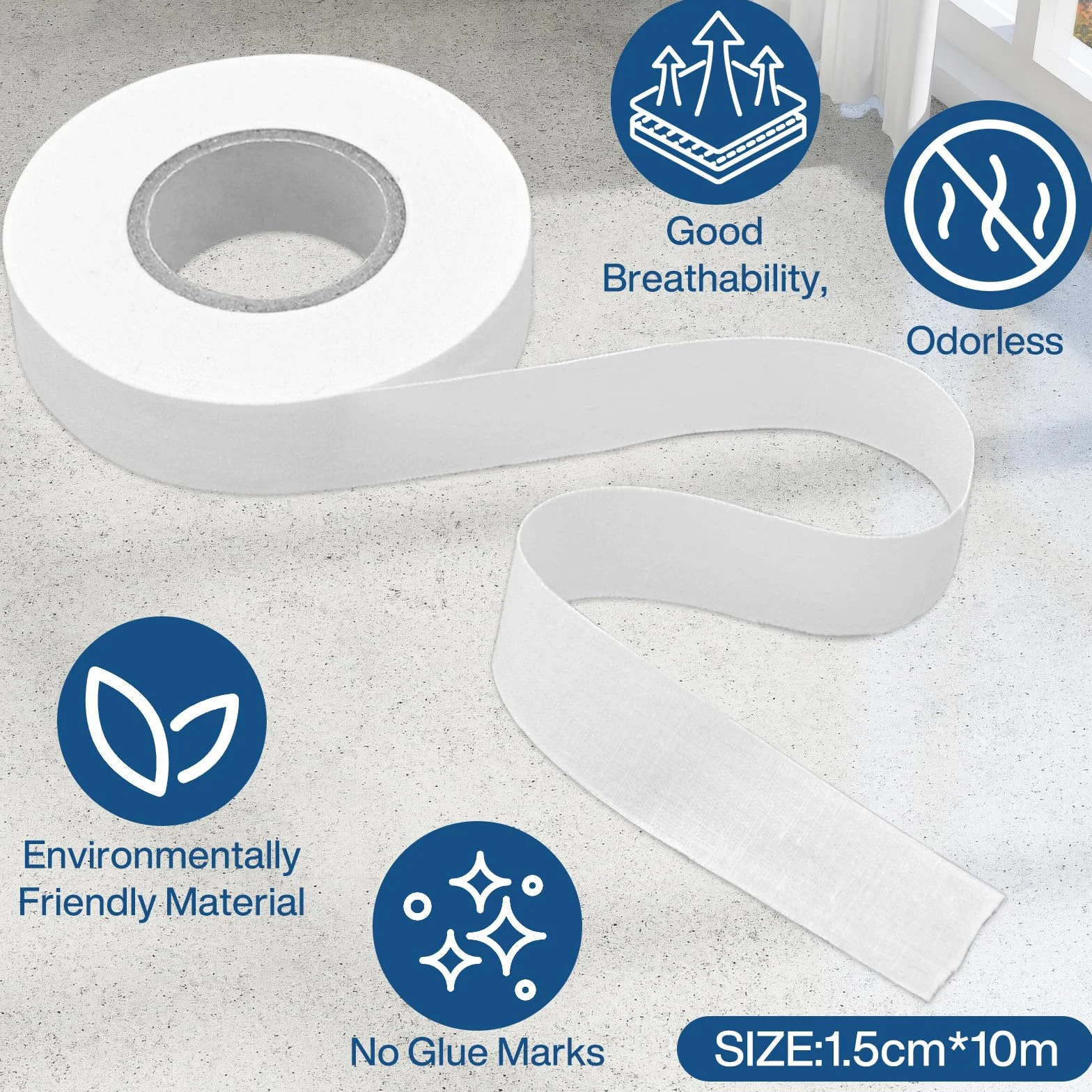 Tape pour Doigts Antidérapante Pack de 6 Strap Doigt 1,5 cm x 10 m pour Grip Tattoo Escalade Volleyball Basket-Ball Handball Blanc