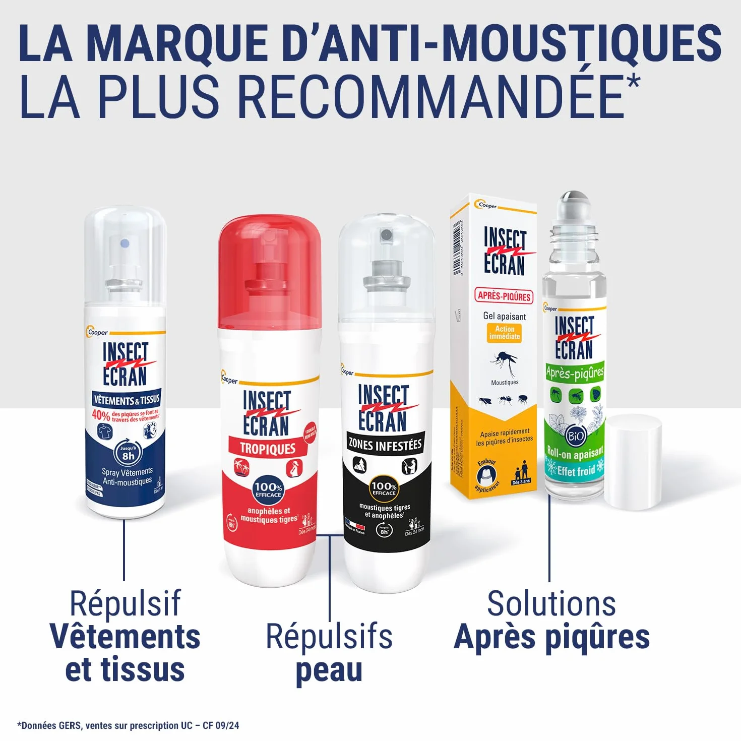 Spray répulsif anti-moustiques INSECT ECRAN 100 ml Protection 8h