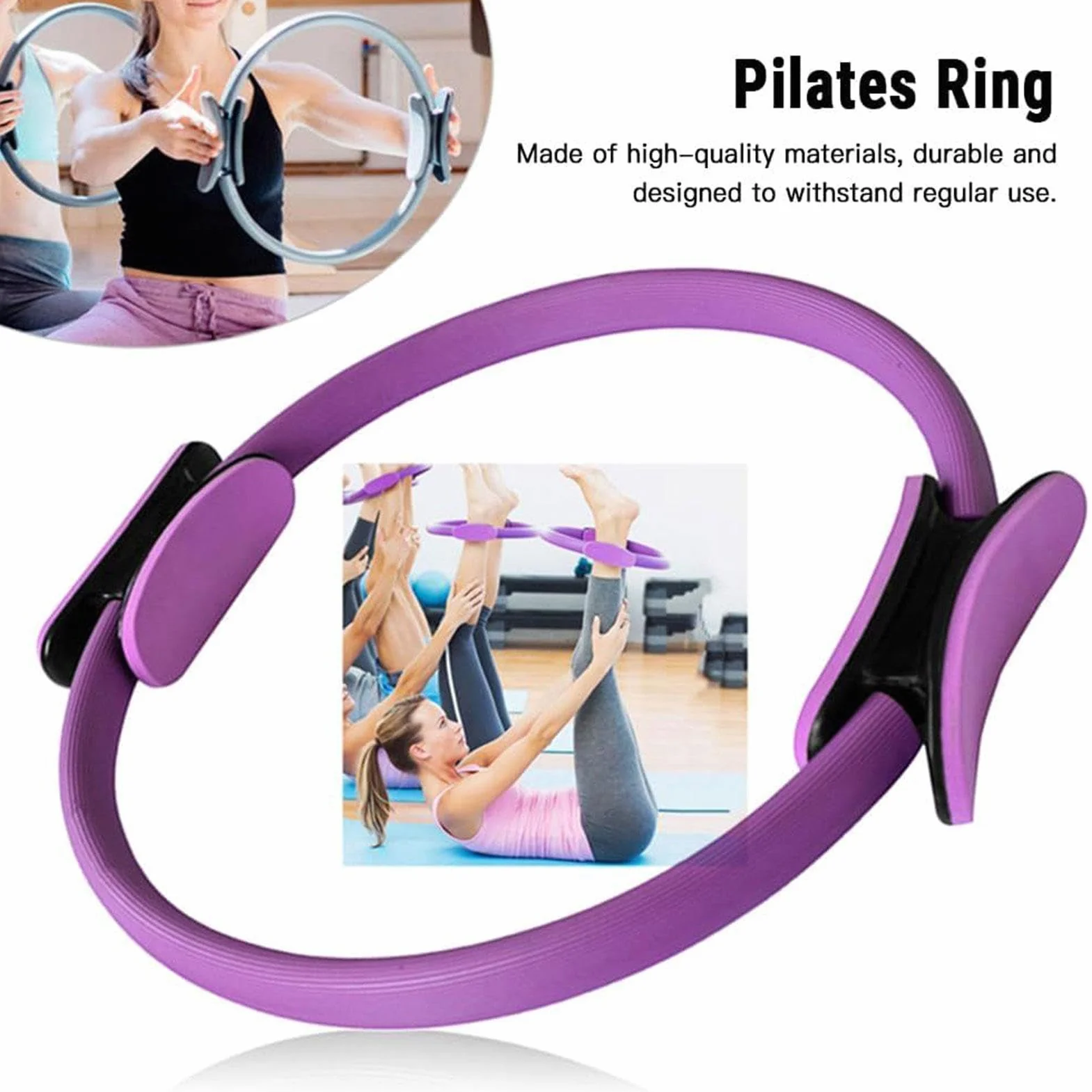 Pilates Anneau Kit avec Ceinture Extensible Accessoires d'Entraînement Multifonctionnel pour Femmes