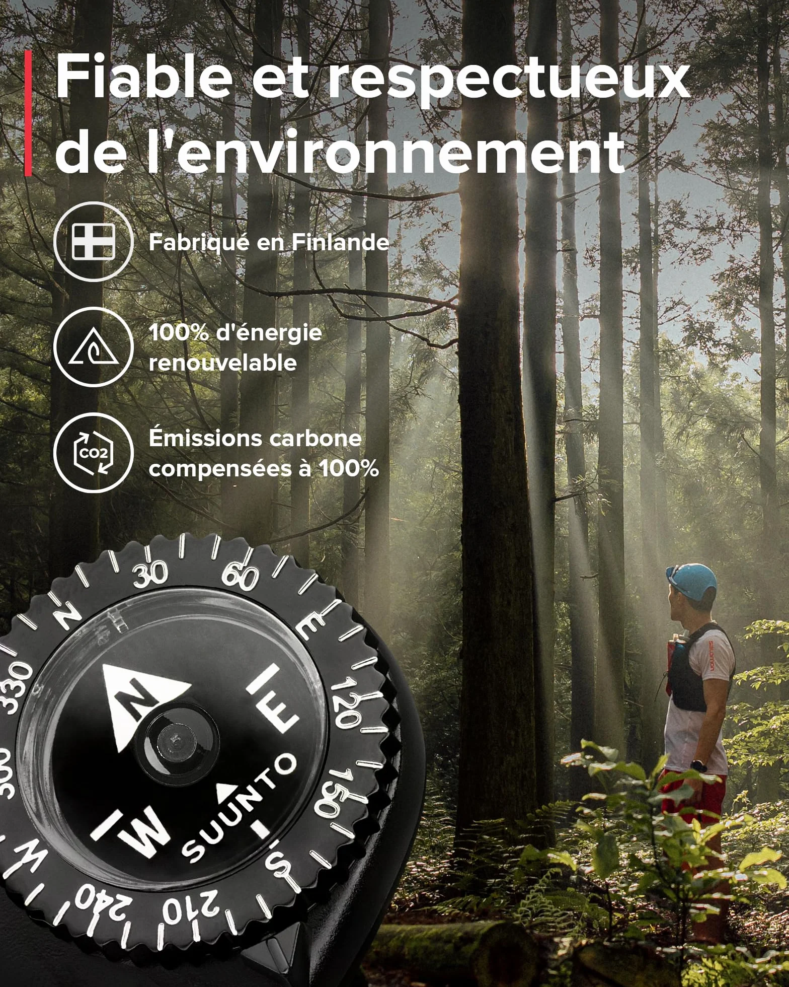 SUUNTO Clipper L/B Micro Boussole de Poche Portable à Suspension Liquide pour Randonnée Camping Hiking