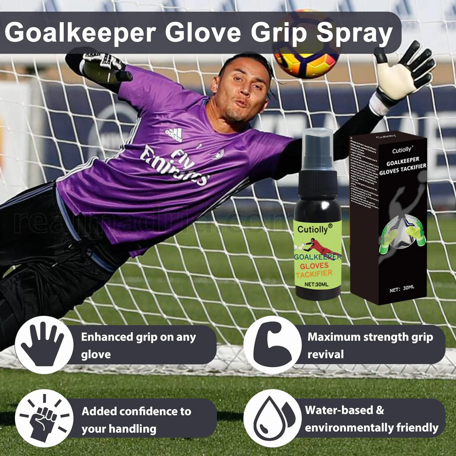 Colle pour gants de gardien de but, Spray adhérence supplémentaire football