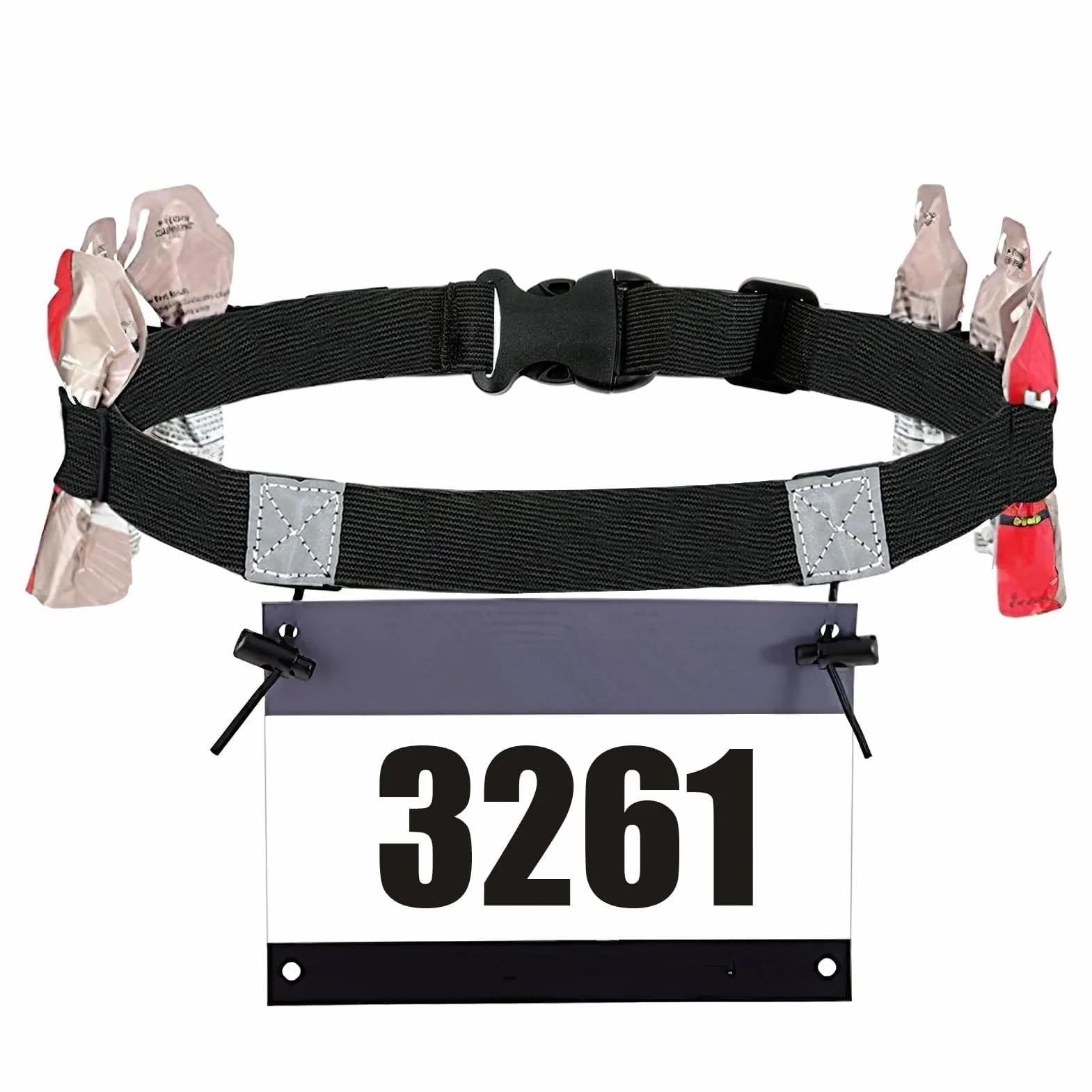 Porte Dossard Ceinture Running Numéro Participant Marathon Triathlon Léger Respirant sans Épingle Noir