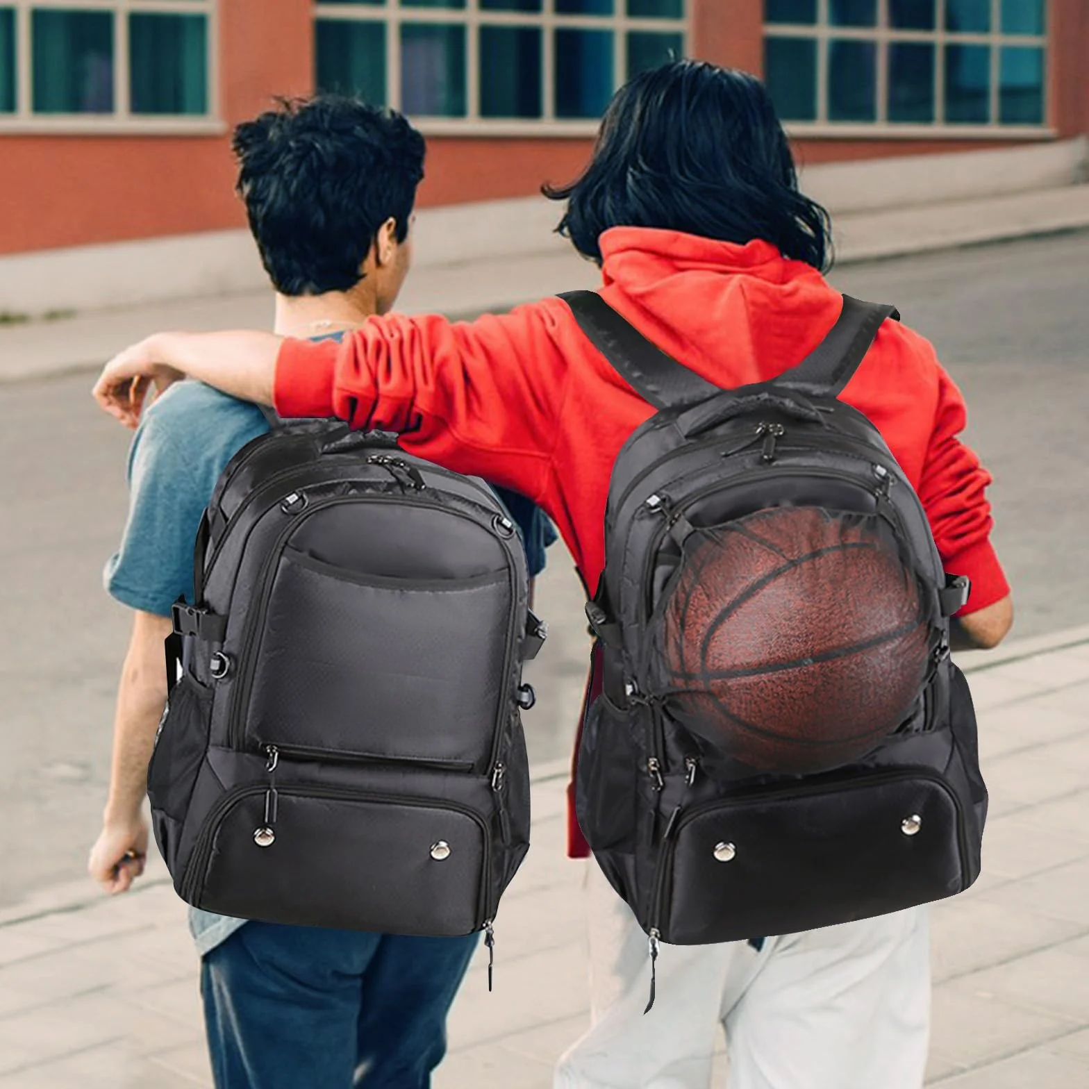 Sac à dos de basket-ball 40L avec compartiment pour ballon et chaussures, léger et respirant