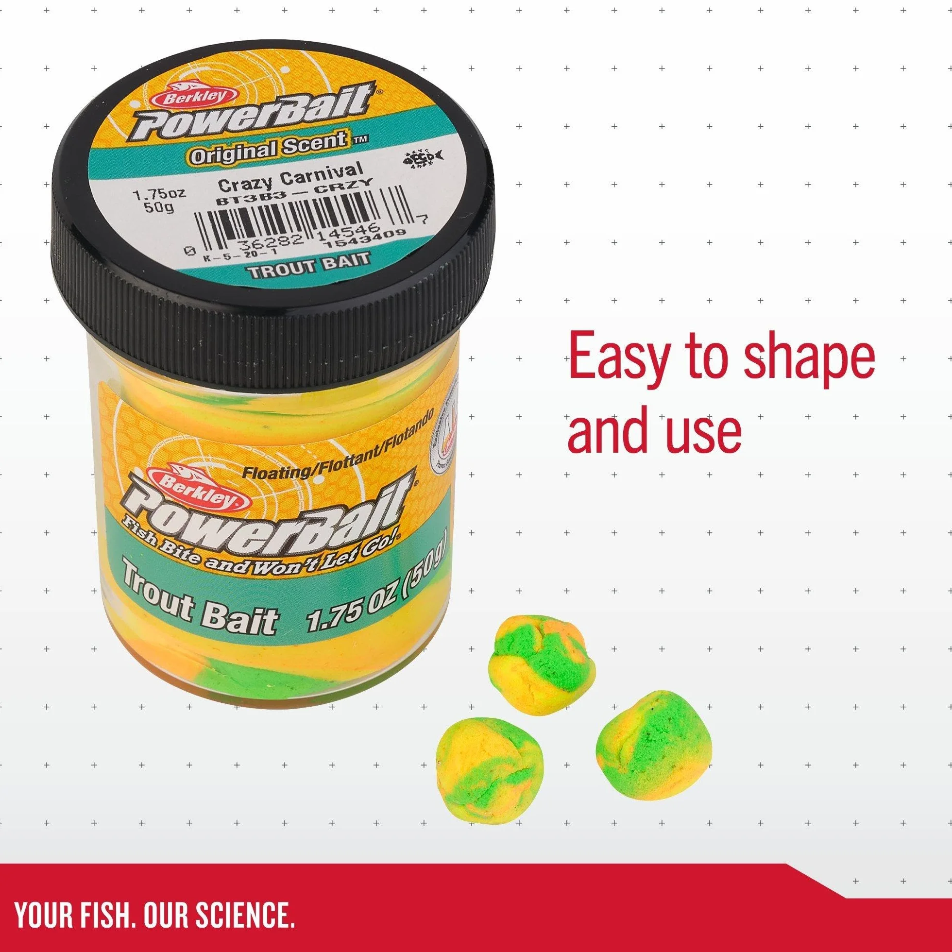 Berkley Powerbait Pâte appât pour truites 50g Arc-en-Ciel