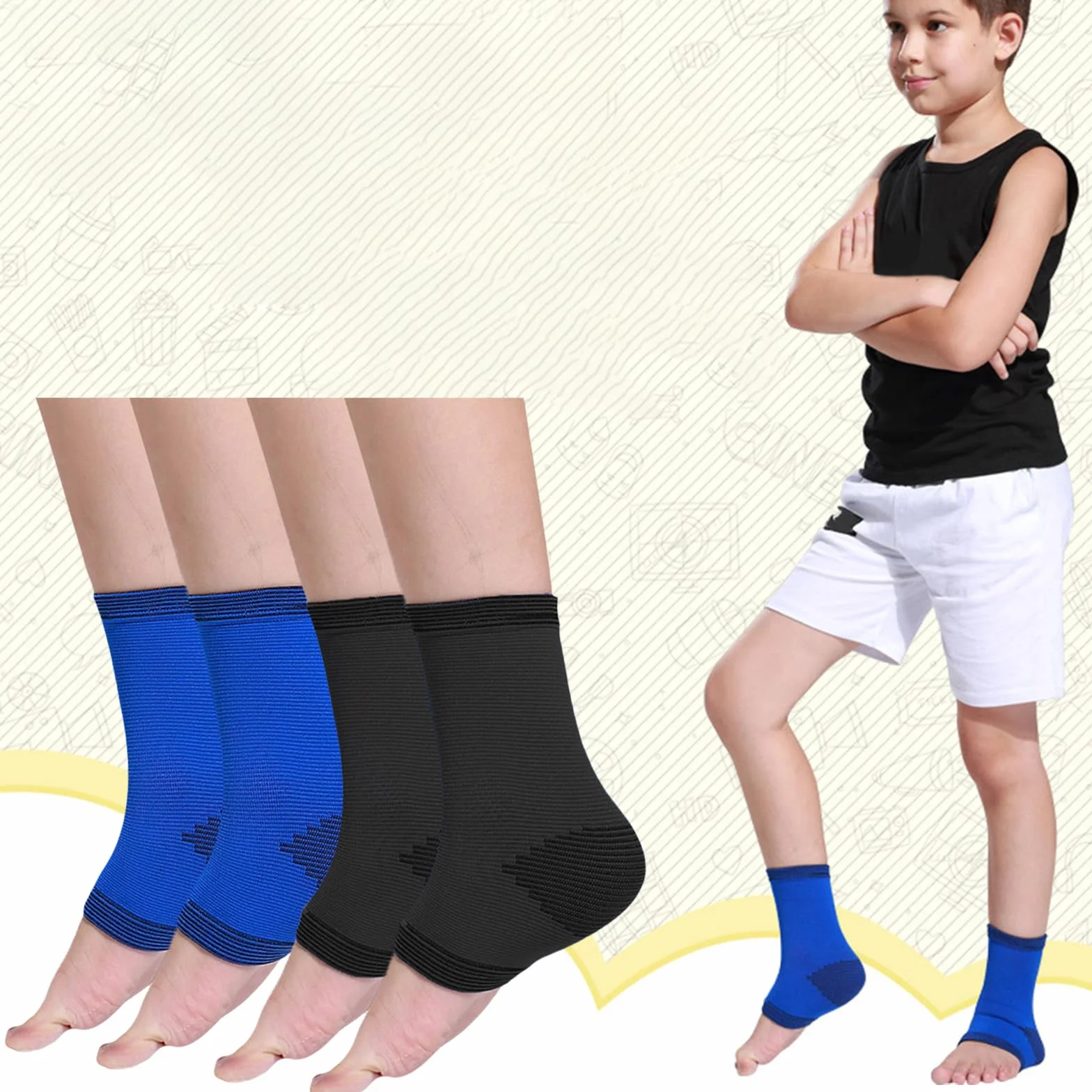 Chevillère de compression pour enfants football basket-ball gymnastique
