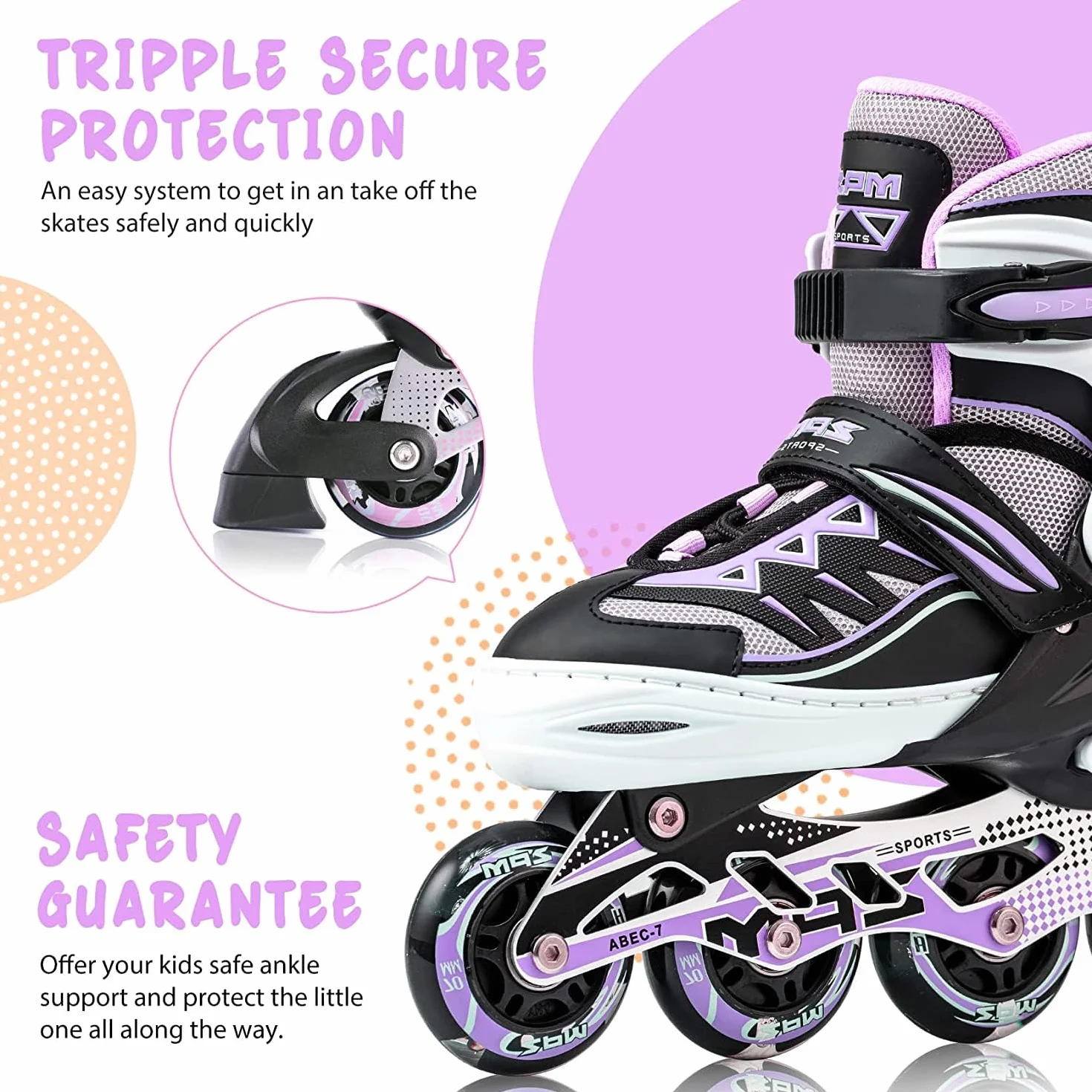 Cytia Patins en Ligne à Roues LED Taille Réglable pour Enfants, Femmes et Hommes