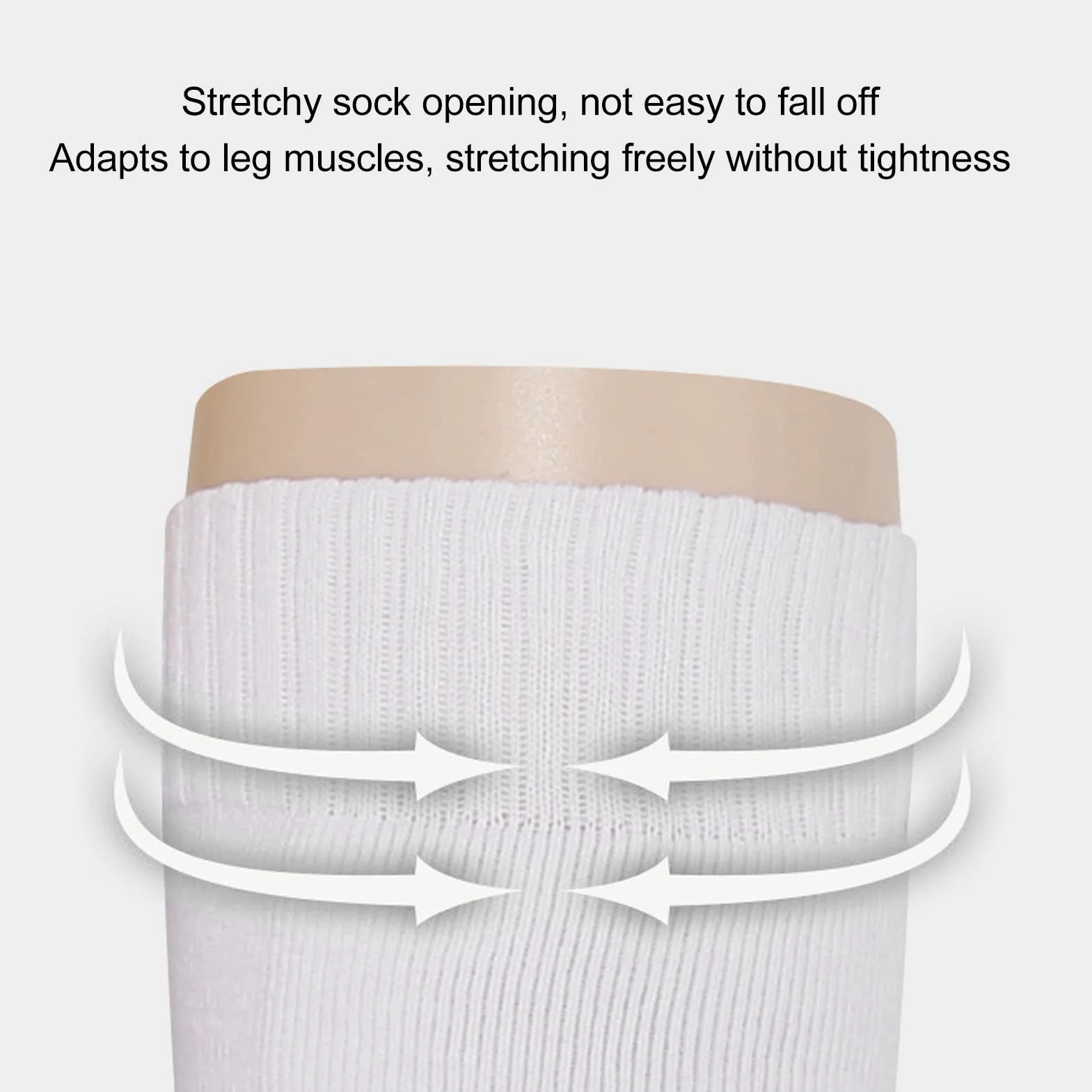 Chaussettes d'Escrime épaissies en Coton Unisexe pour Épée Sabre et Fleuret Blanc