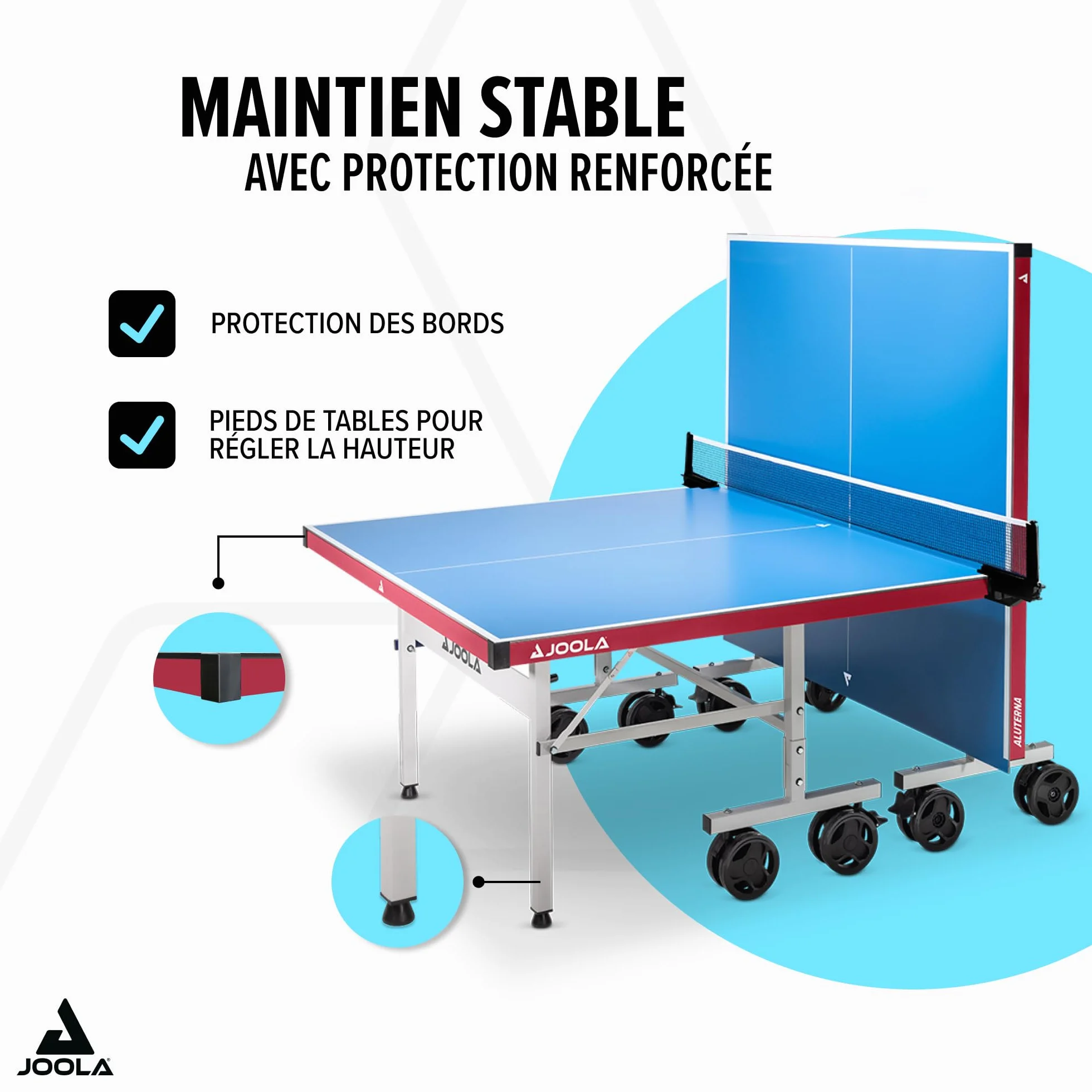 JOOLA Table de ping-Pong Professionnelle Aluminium 6 mm Surface Composite résistante aux intempéries Outdoor