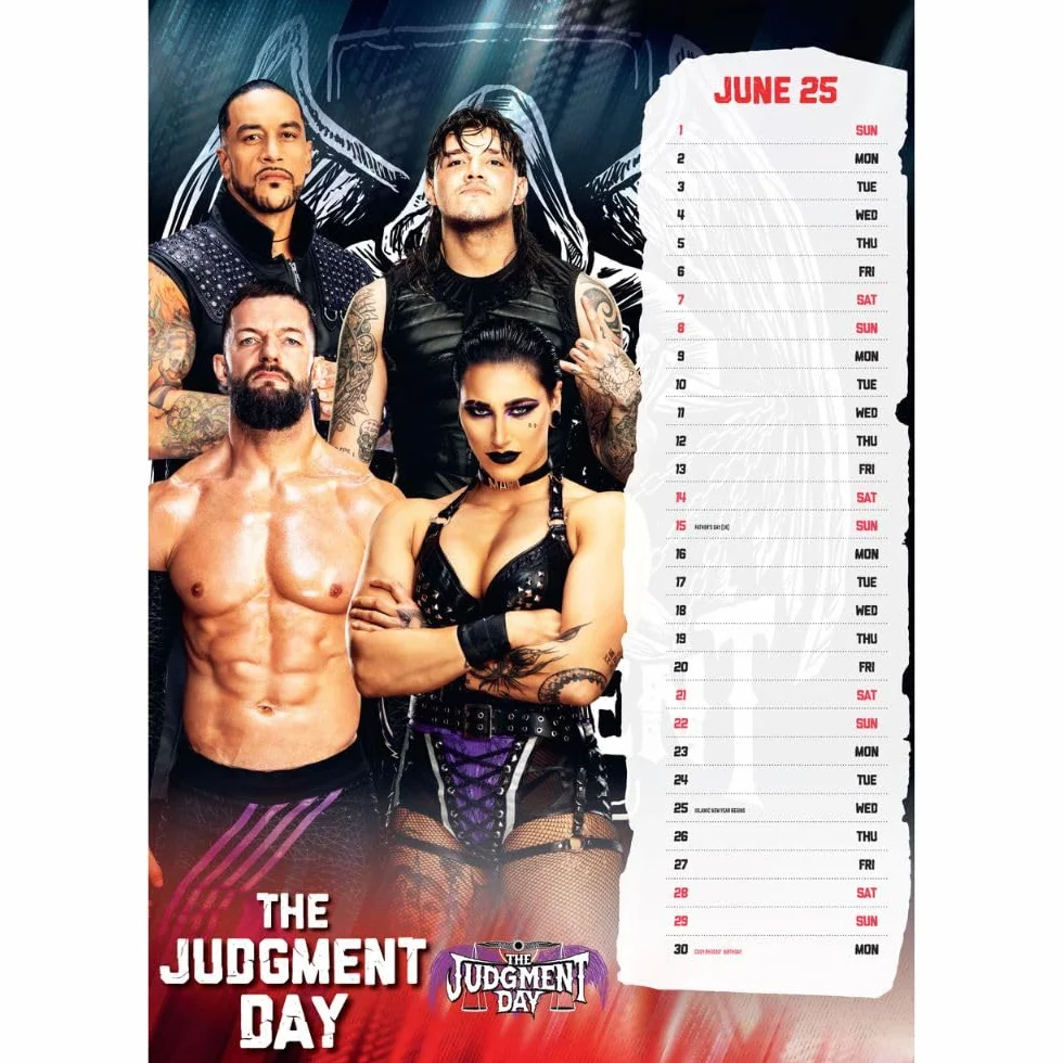 WWE Men A3 Calendar 2025