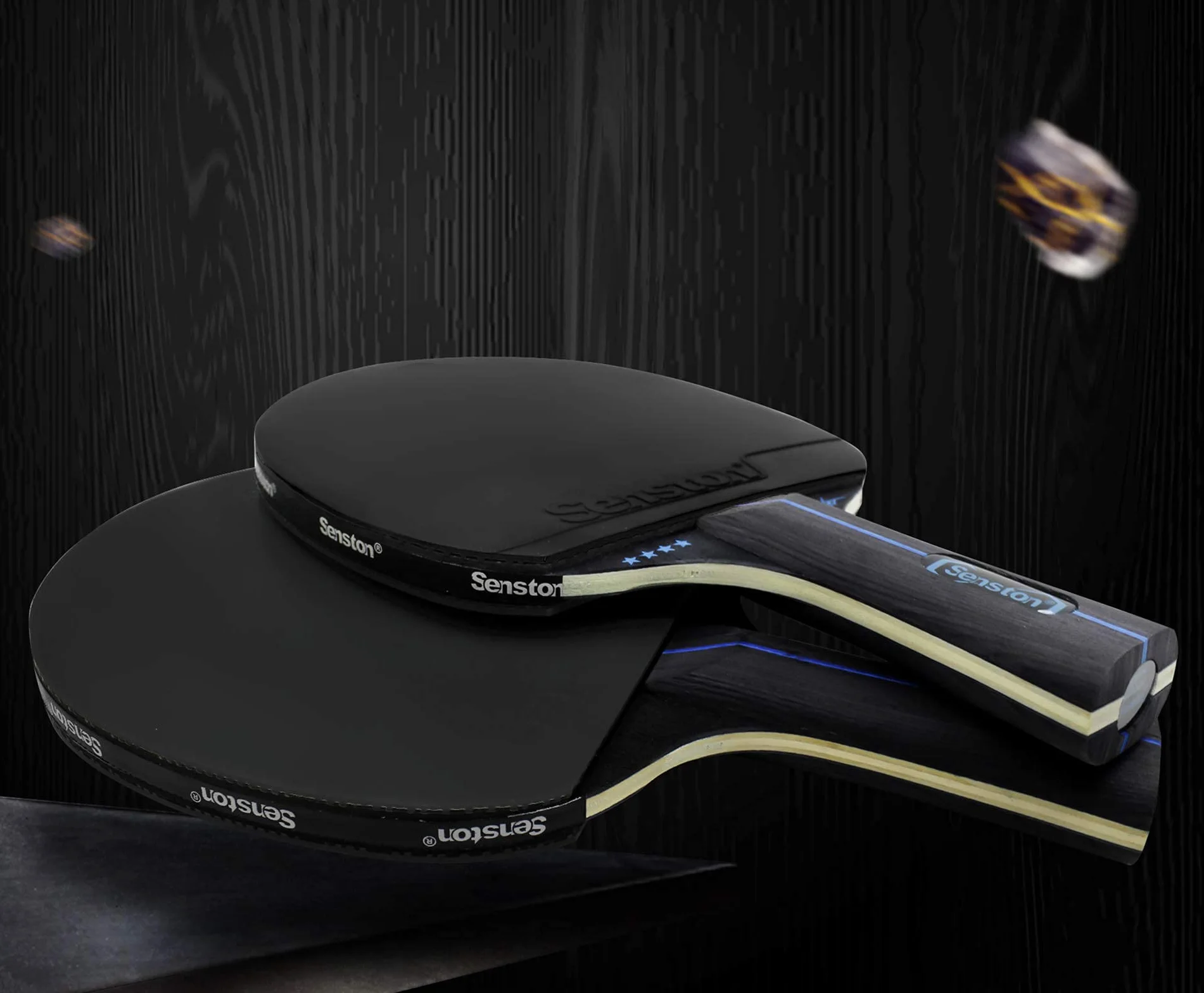 Senston Raquette ping Pong Professionnel, 2 Raquettes de Tennis de Table et 3 balles