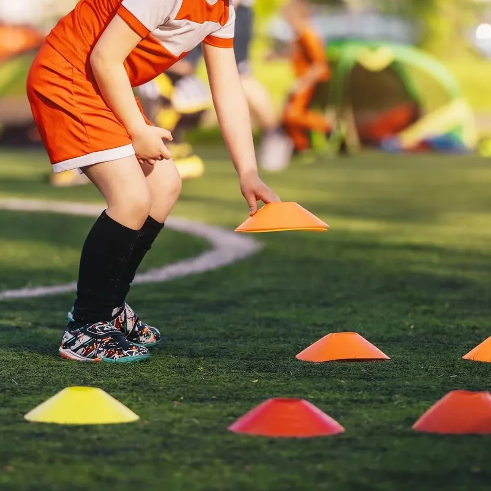 Cônes de Marquage Football, 20 Pièces avec Sac en Filet, Entraînement Sport