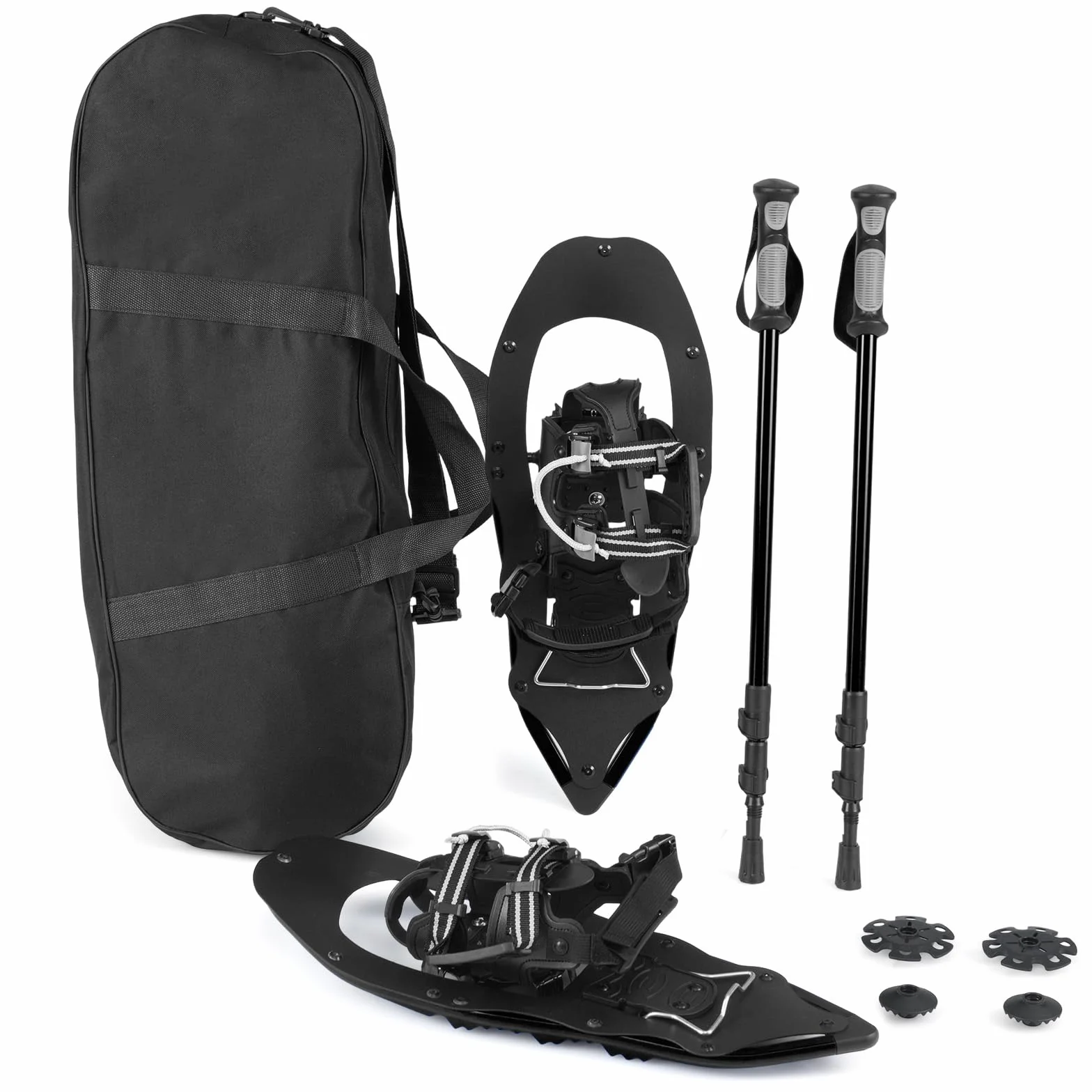 GYMAX Raquettes Tout-Terrain en Aluminium avec Bâtons de Trekking Réglables et Sac de Transport