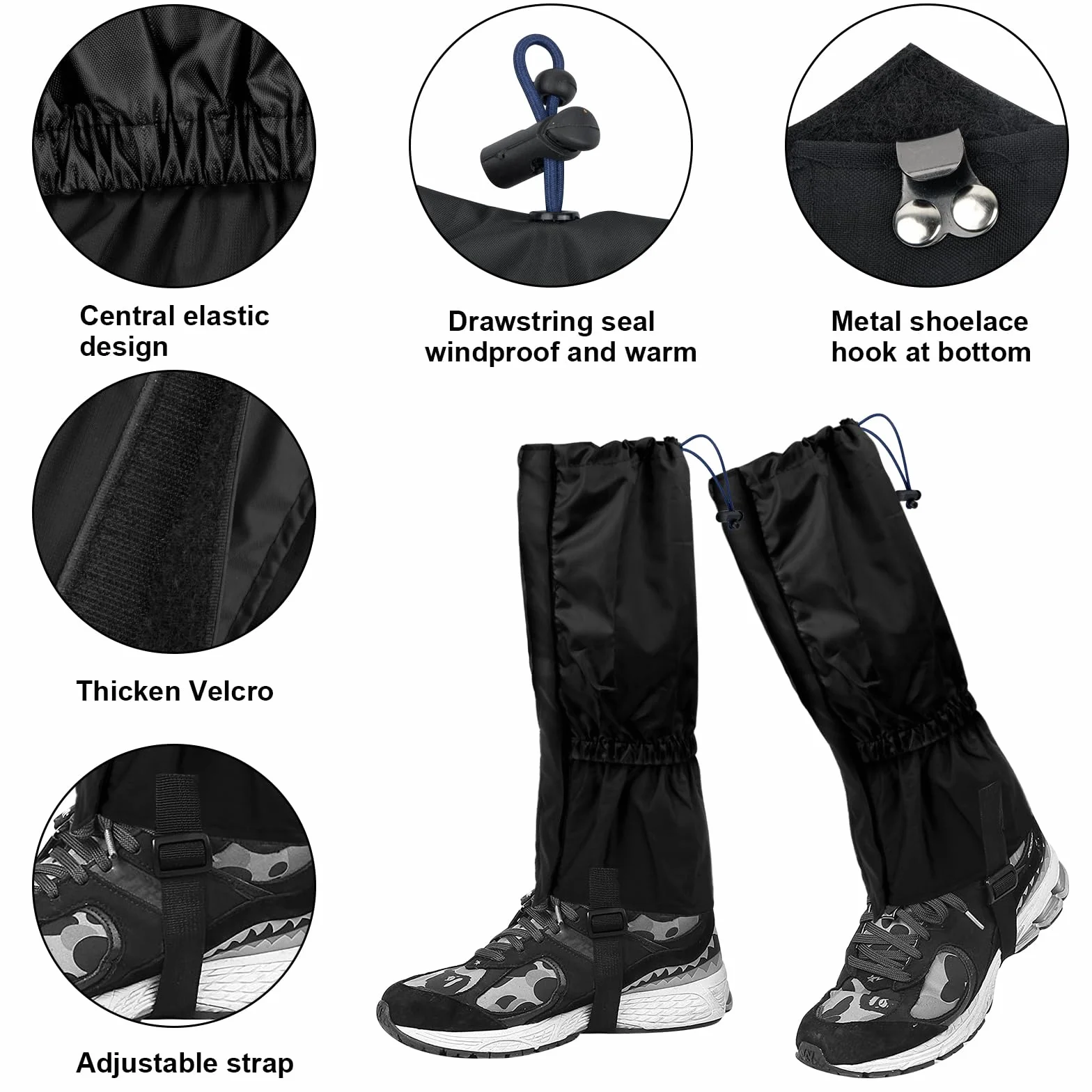 Guêtre Randonnée Imperméables Jambières de Protection Homme Femme Neige Pluie Boue