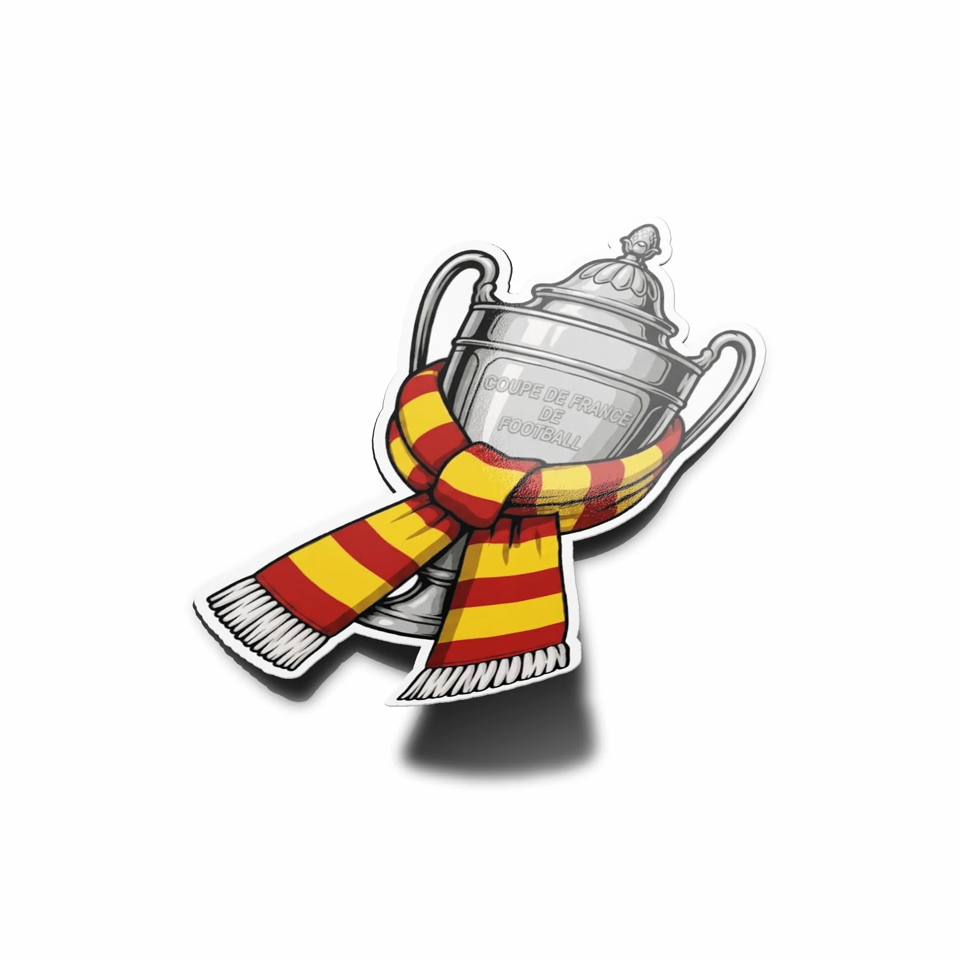 Lens Coupe de France Vinyle Autocollant Sticker Résistant Eau UV Découpe Trophée Football Déco Ordinateur Voiture 9cm