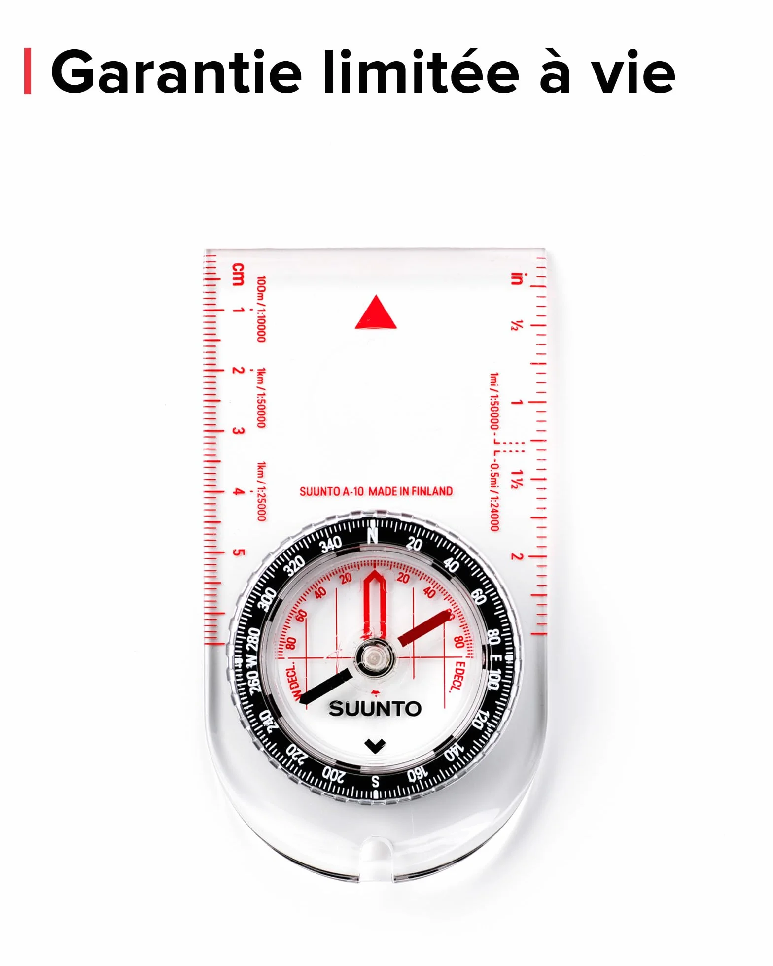Boussole de Randonnée SUUNTO A-10, Navigation Professionnelle, étanche, Déclinaison Réglable