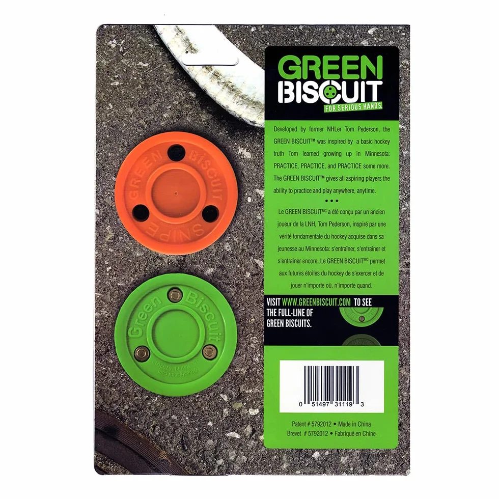 Green Biscuit Original Off Ice Hockey Puck 2-Pack