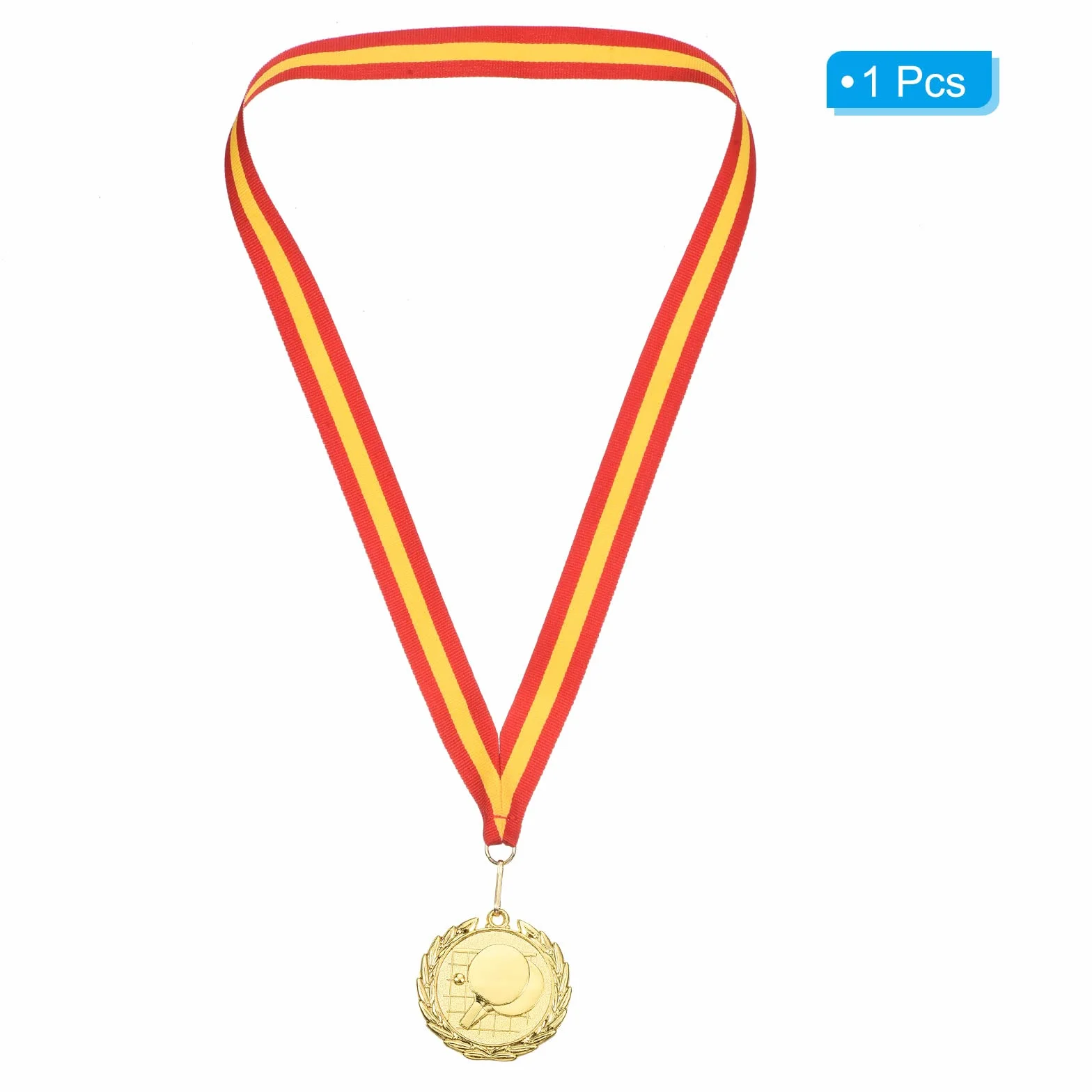 PATIKIL 2" Ping Pong Médailles Or avec Ruban Rouge Jaune pour Sports Concours