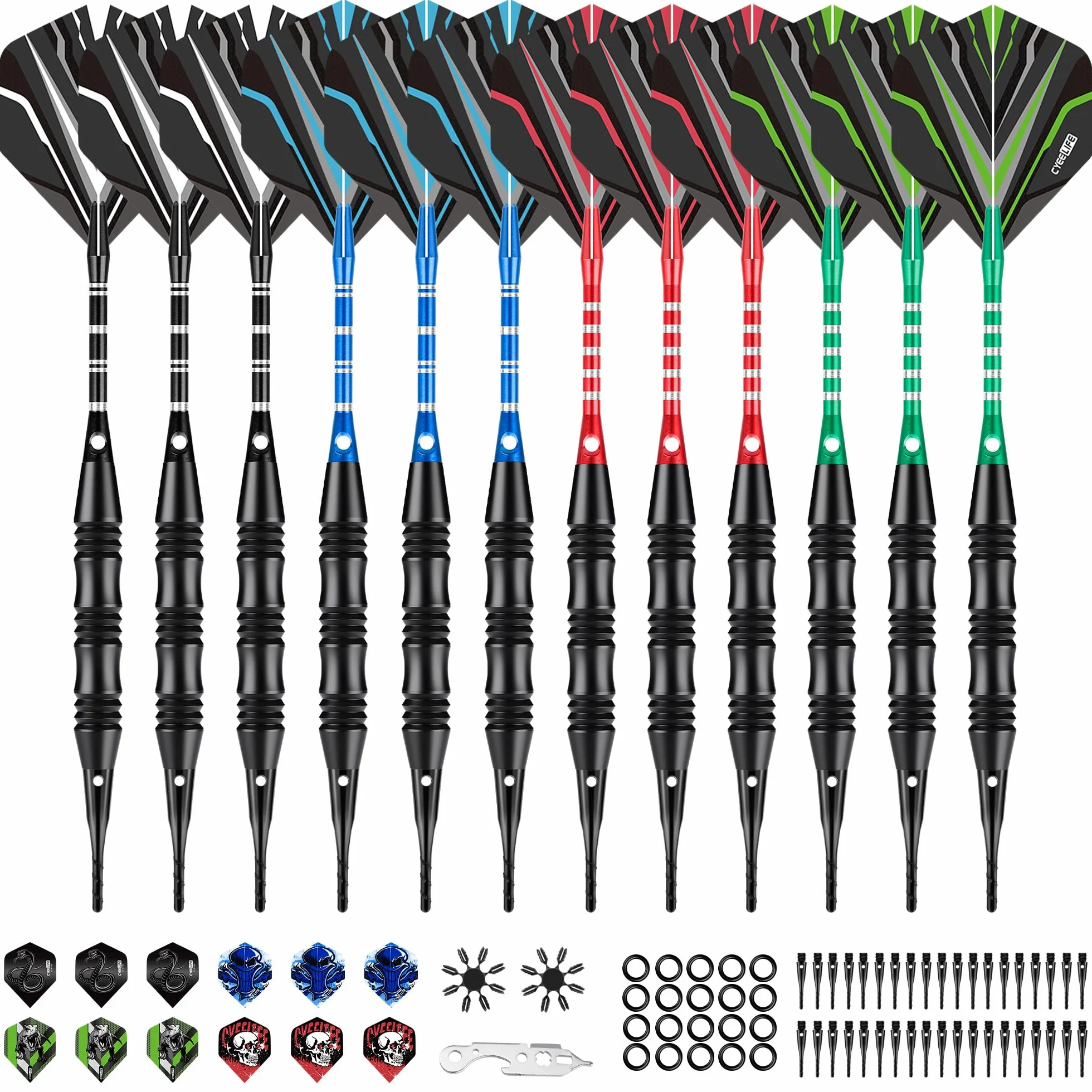 CyeeLife Flechette Pointe Plastique Set de 12 20g Soft Darts pour Cible électronique