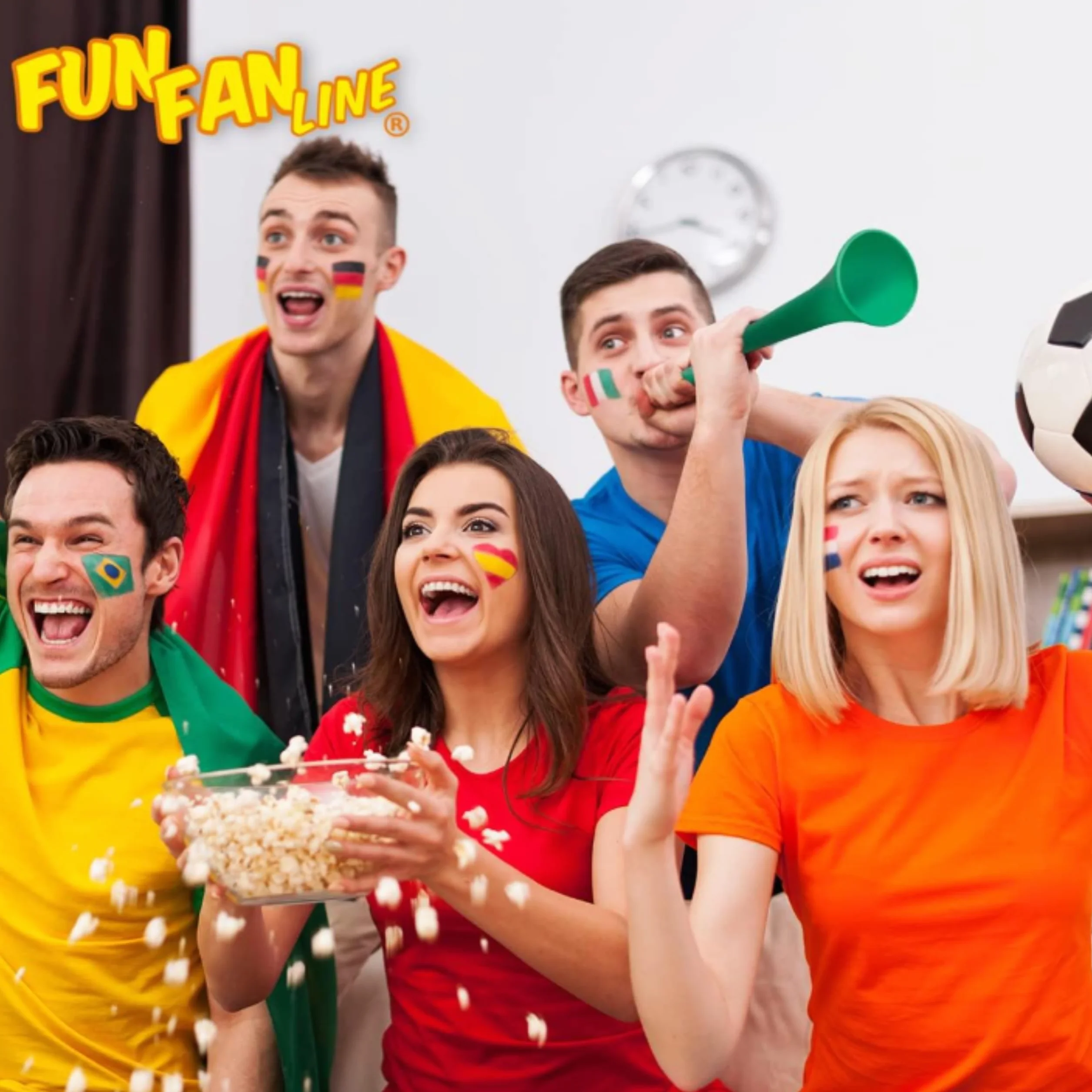 Lot de 3 trompettes Vuvuzela colorées pour fêtes, piñatas et sport