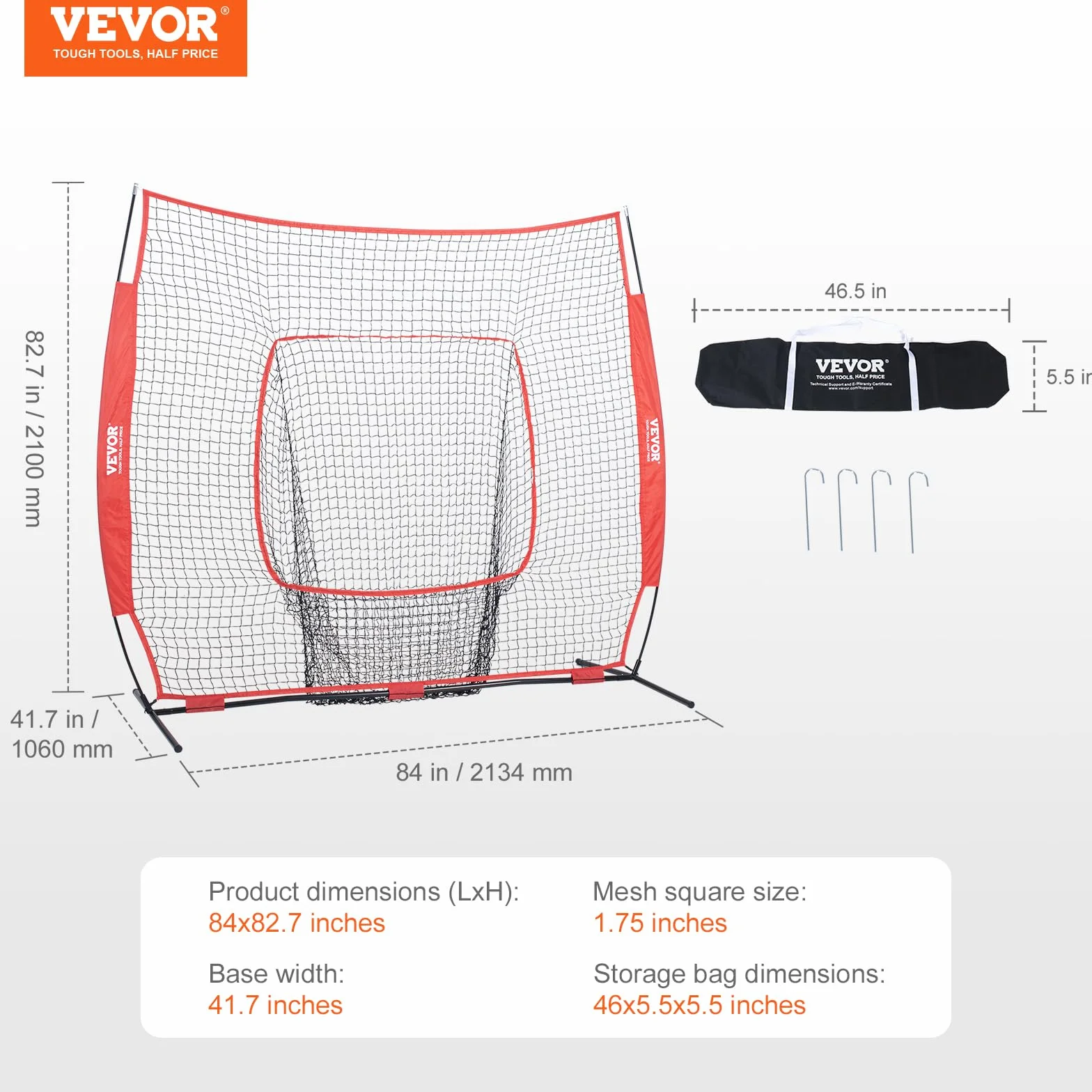 VEVOR Filet d'Entraînement de Baseball et Softball Billfold Mixte