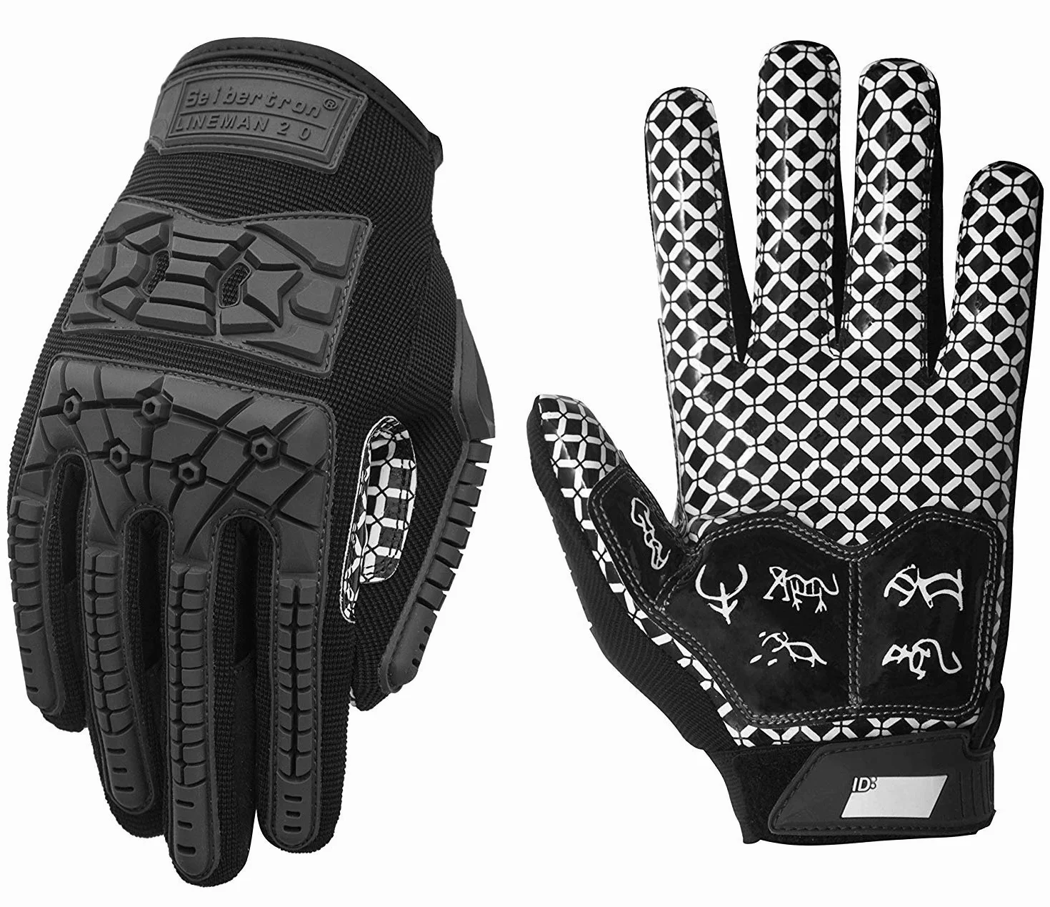 Seibertron Lineman 2.0 Gants Football Américain Anti-dérapant Shock-Absorbant TPR Protection Taille Adulte