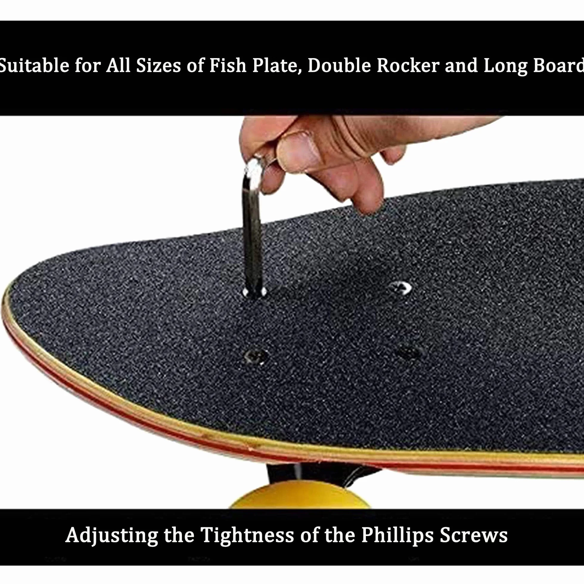 Deecam Outil de Skateboard Multifonction en Forme de T avec Clé Allen et Tournevis Cruciforme