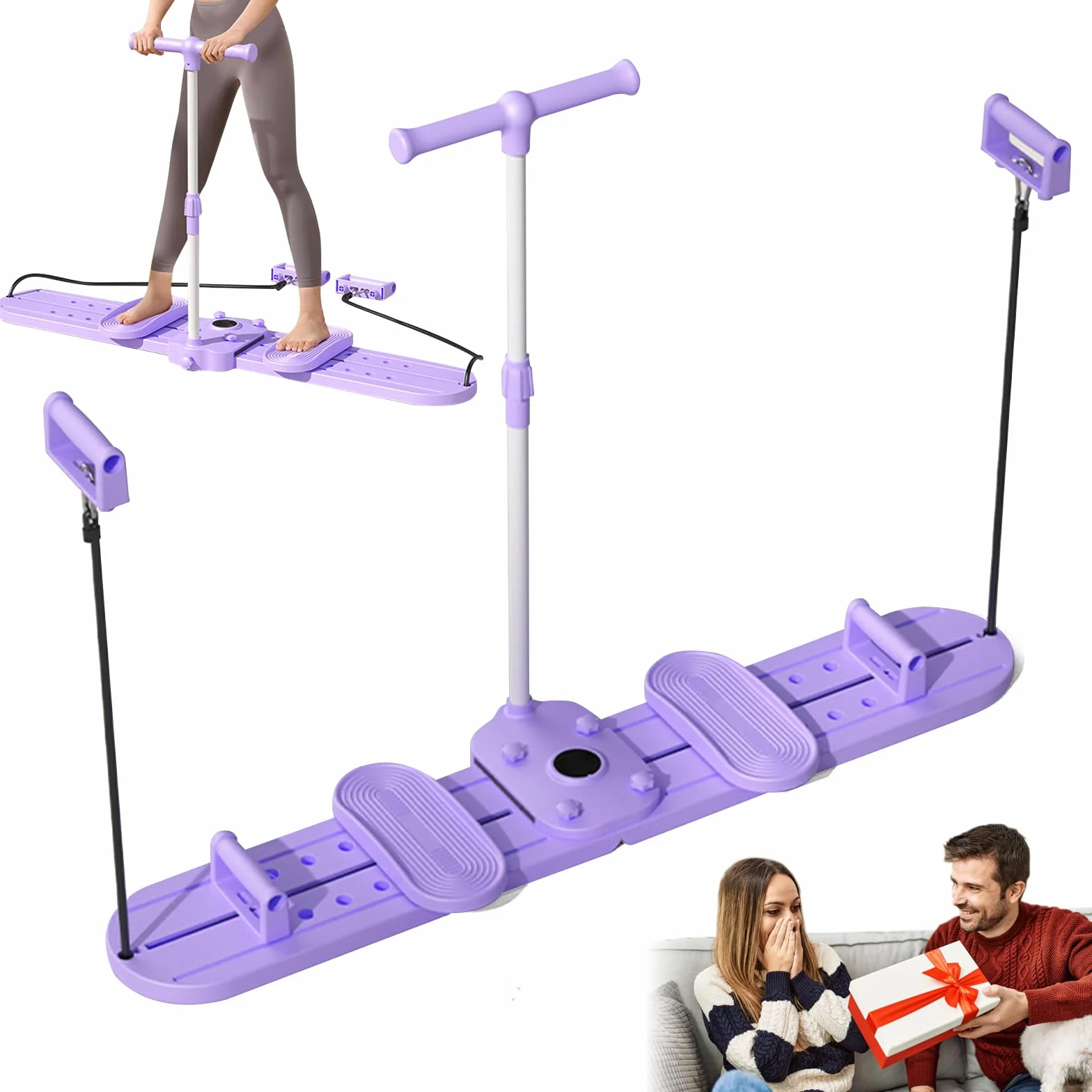 JAOGAUS Reformer Pilates Machine à Ski Pliable, Planche Abdominaux, Machine Sport Maison