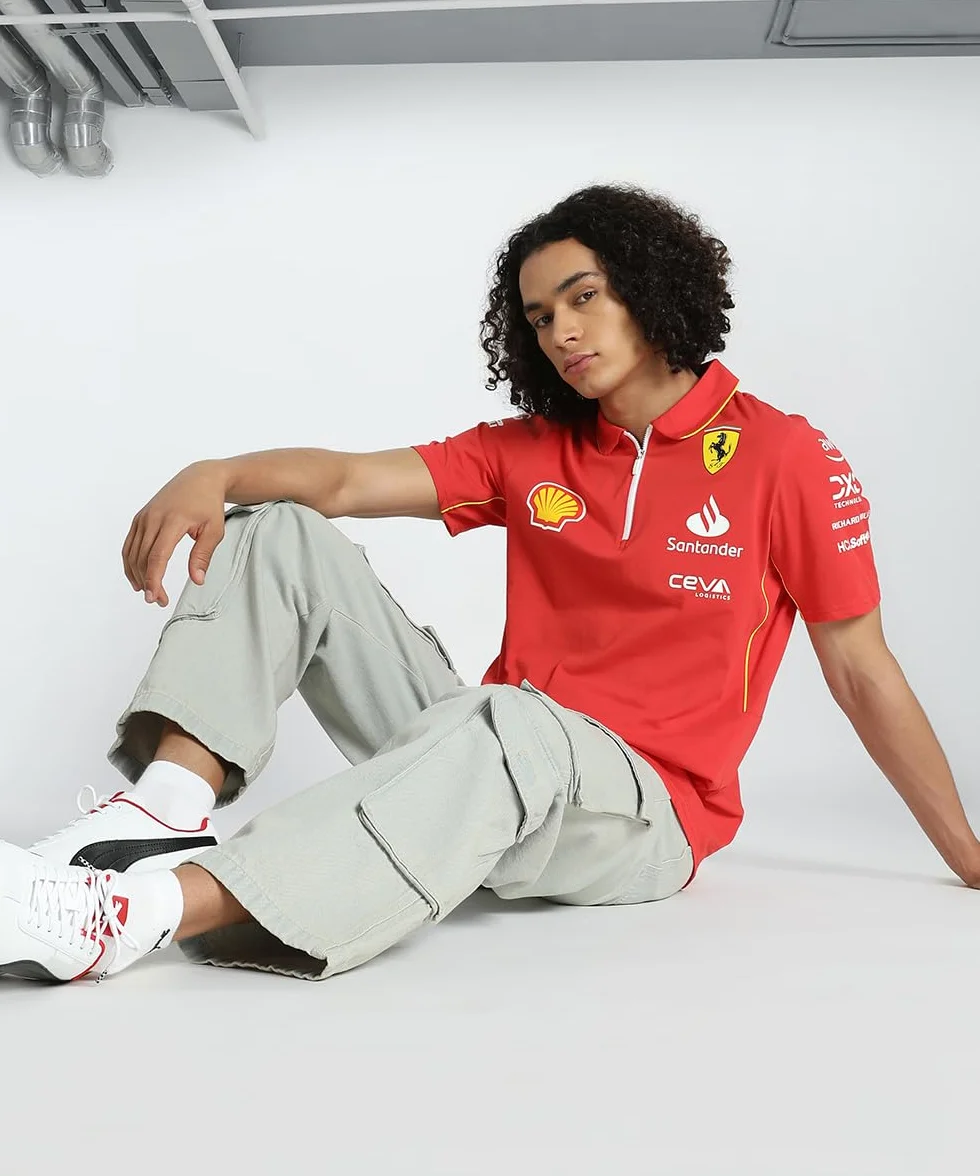 PUMA Polo Scuderia Ferrari 2024 Hommes Rouge Brûlé