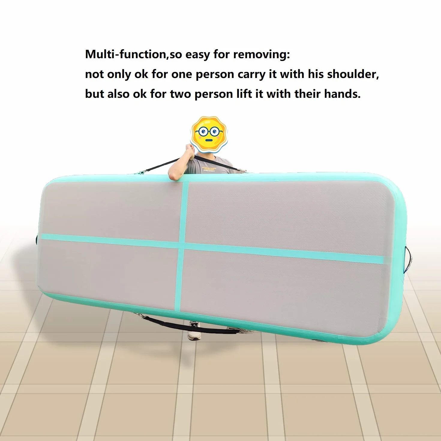 Tapis de Gymnastique Gonflable Air Floor Mat 3M 4M 5M 6M avec Pompe 10/20cm d'épaisseur