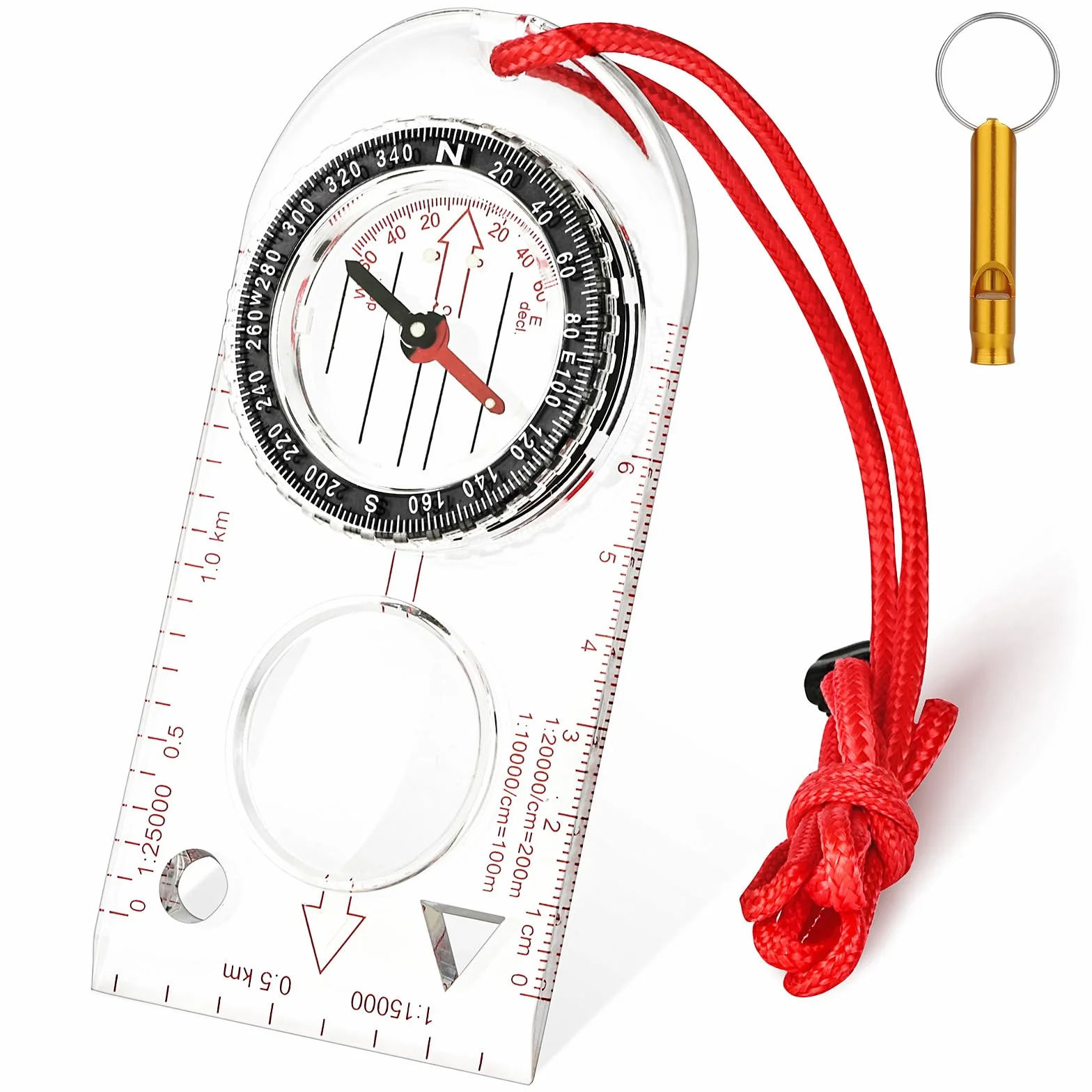 Flintronic Boussole de Navigation avec Fonction Lumineuse, étanche, Déclinaison Réglable
