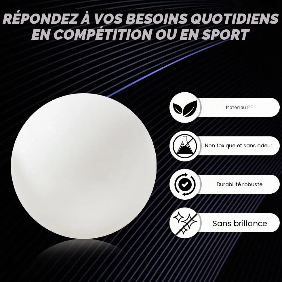 Mizikuu 50 balles de tennis de table blanches plastique entraînement ping-pong