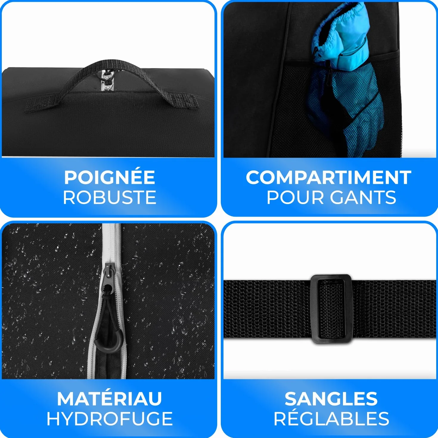 STYNGARD Housse à Skis 180 cm Sac à Chaussures de Ski 38 L Set Courchevel