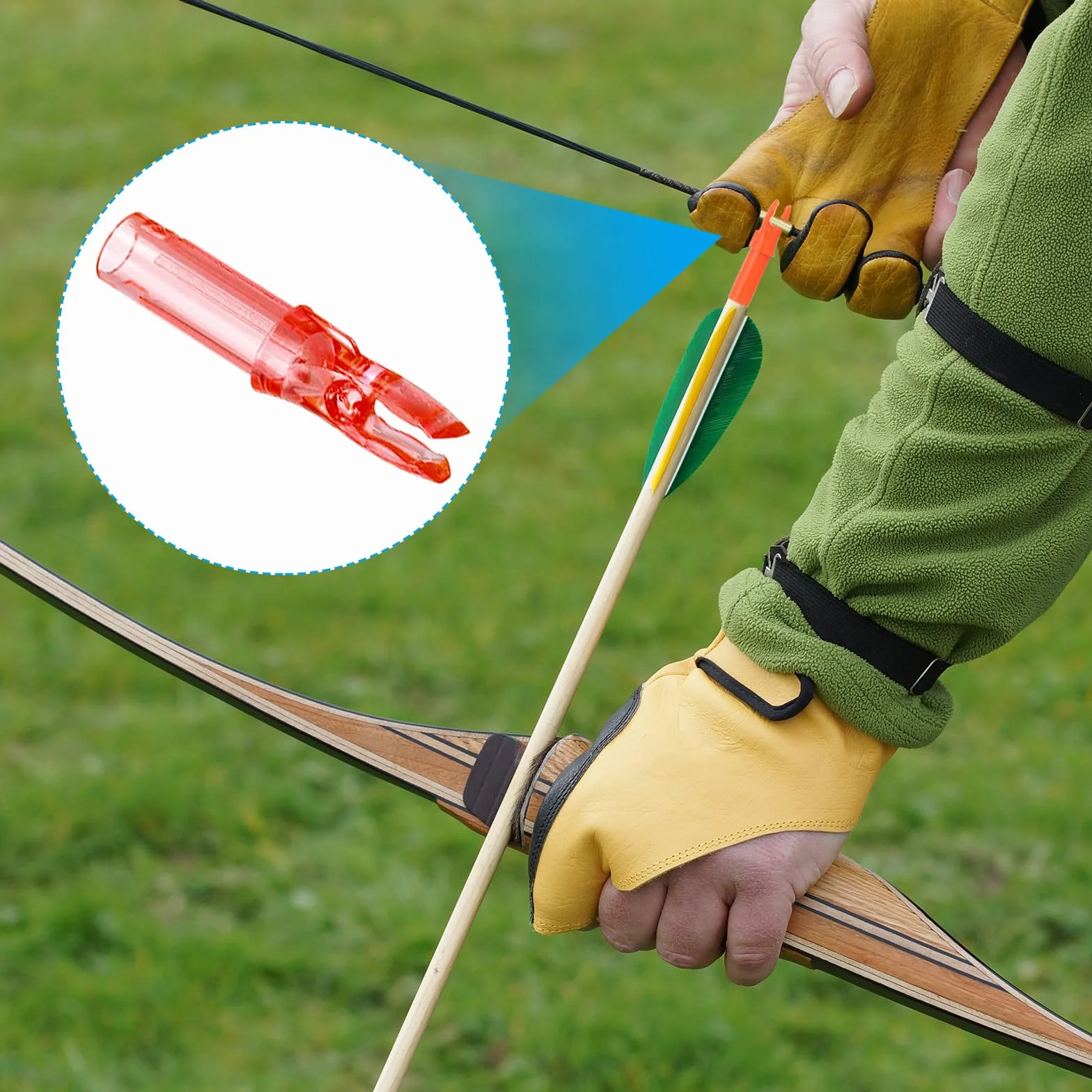 QUARKZMAN Encoches De Flèches en Plastique .244" 6.2mm pour Flèches en Carbone Arc À Poulies Chasse Tir Lot de 50