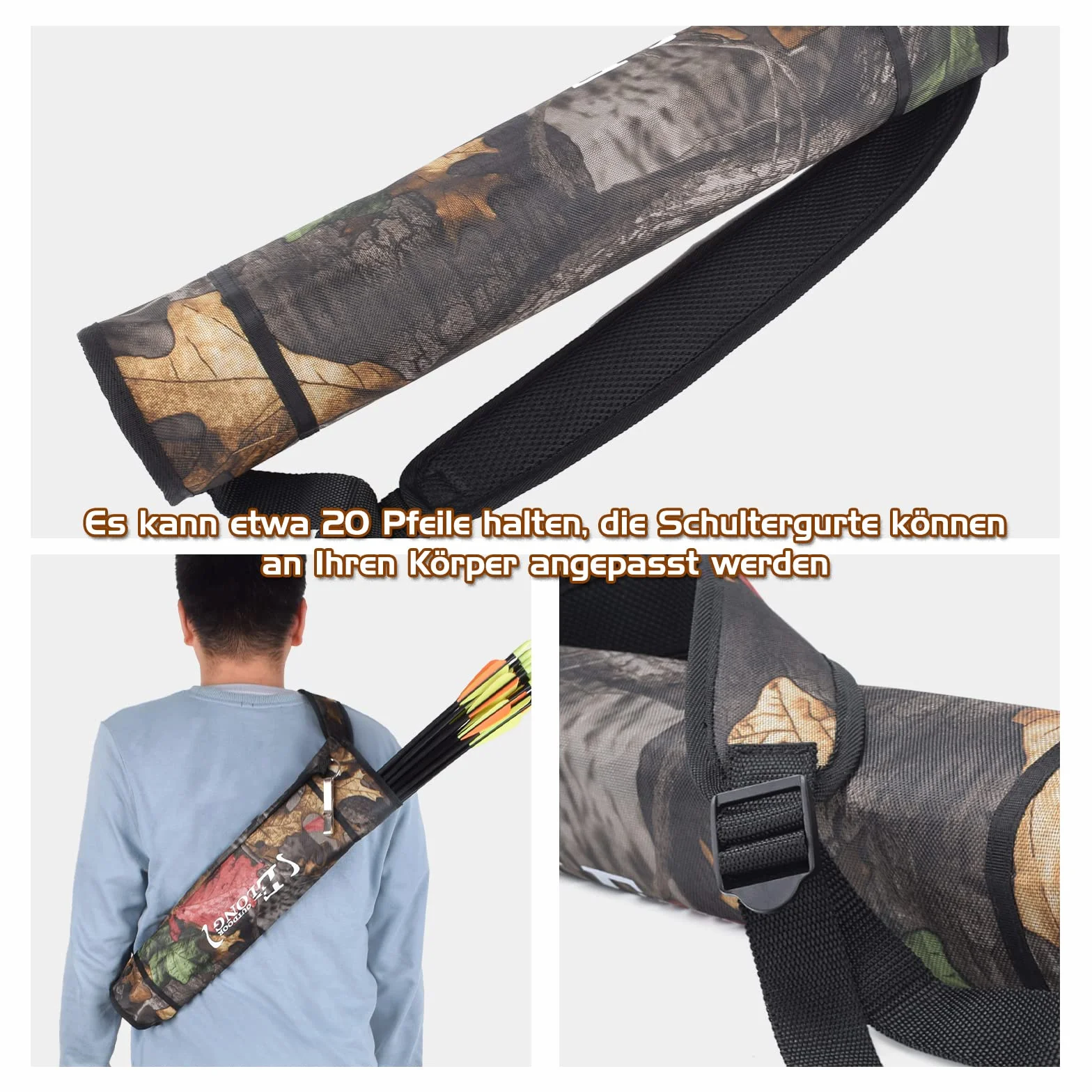 Elong Flèche Carquois Tir à l'arc Support Réglable pour Arc Compound Classique Chasse Cible