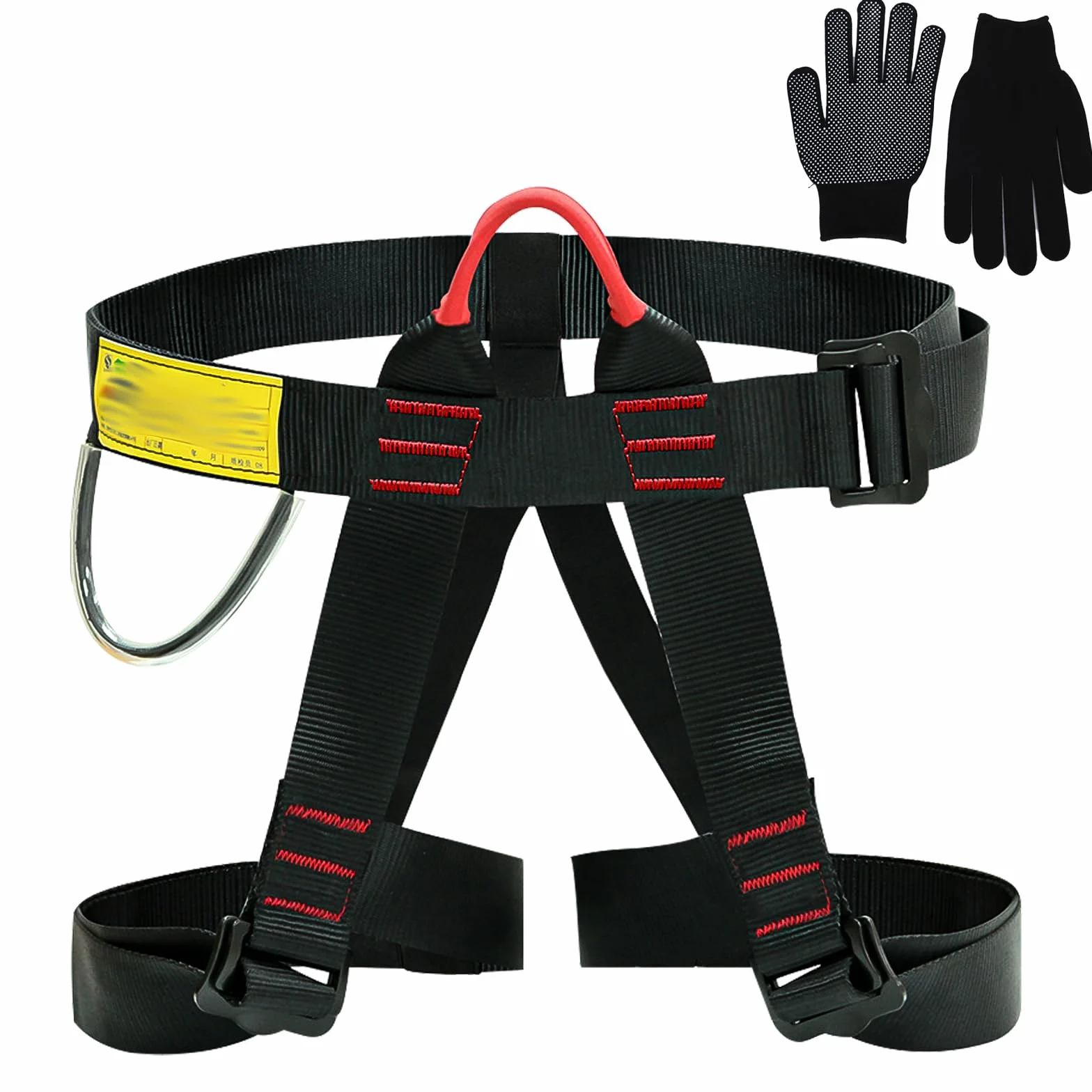 Harnais d'escalade Nizirioo avec gants, baudrier demi-corps pour homme et femme alpinisme rappel