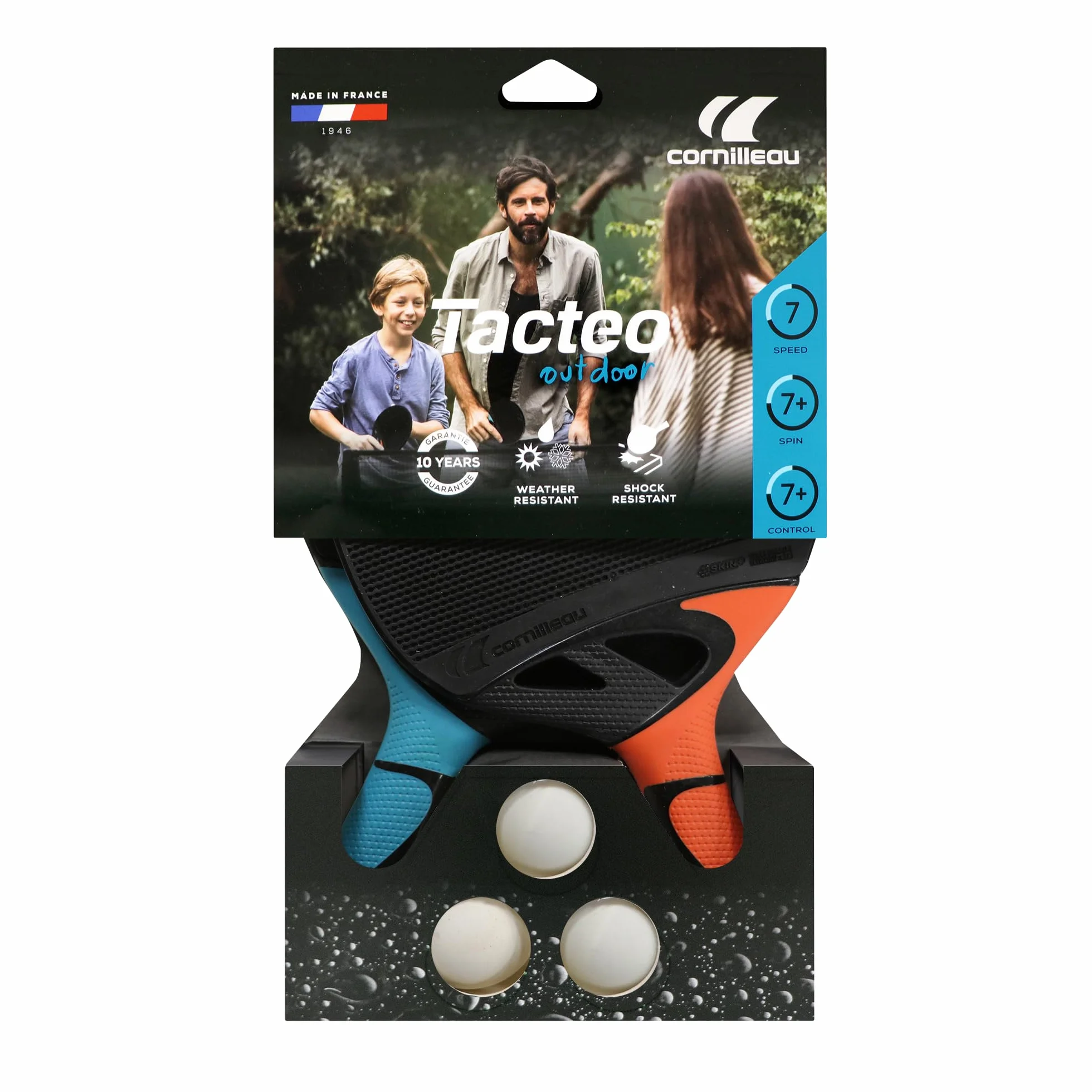 CORNILLEAU Tacteo Pack Duo Raquettes de ping-Pong d'extérieur Ultra résistante