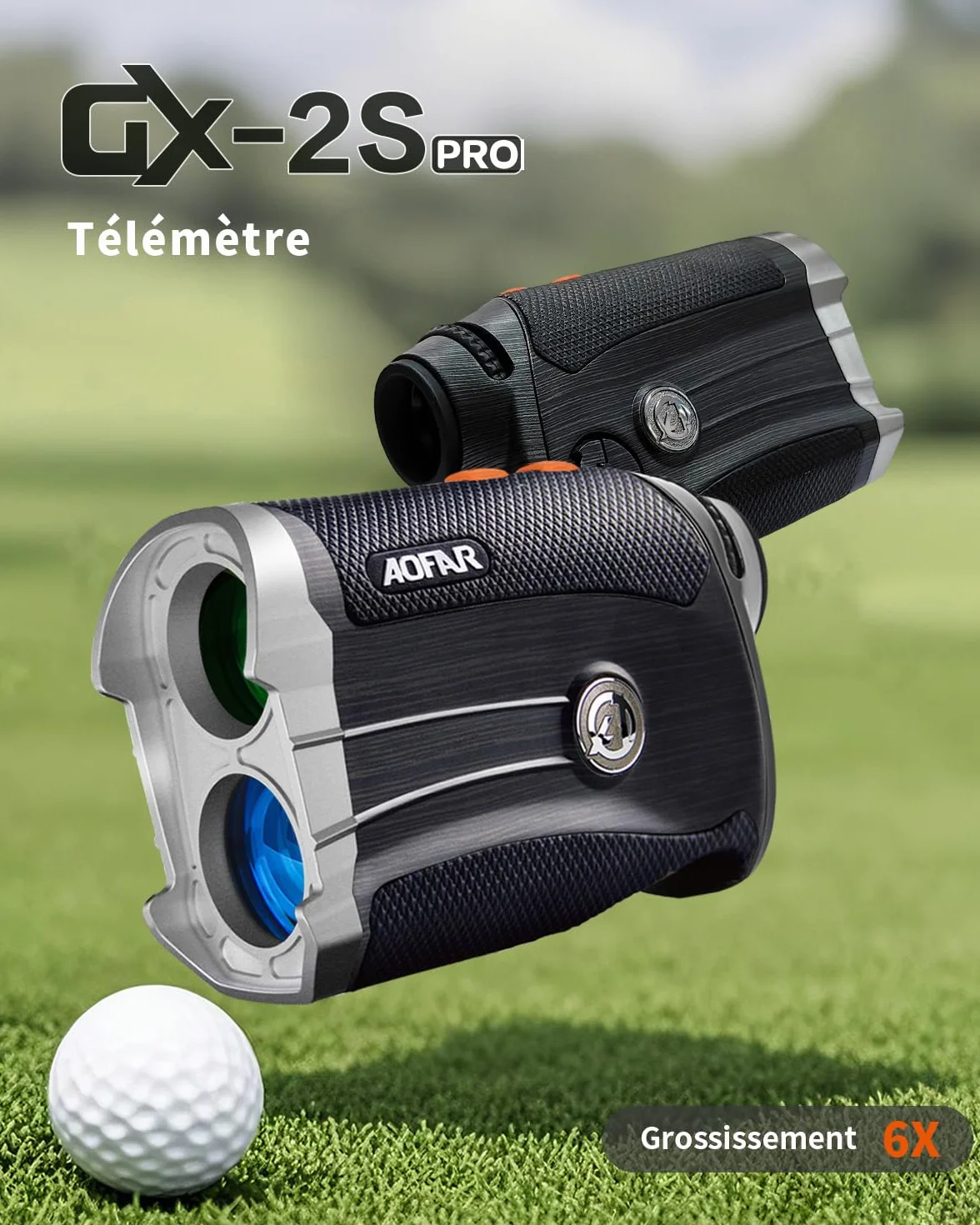 AOFAR GX-2S Pro Télémètre Laser Golf Chasse 1000Y Compensation Pente Verrouillage Drapeau Vibration Distance Horizontale Angle Haute Précision