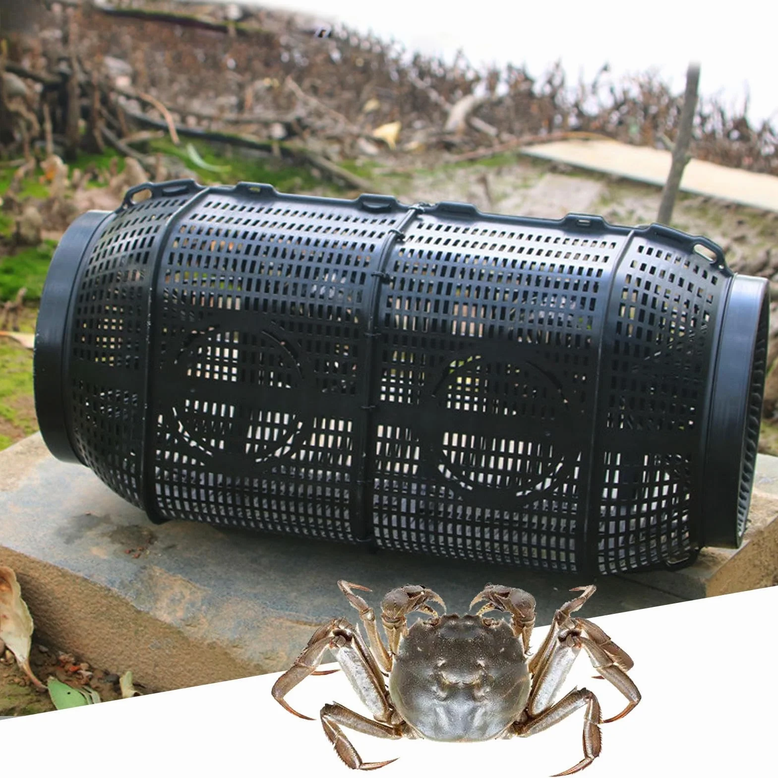 Nasse à Poisson, Nasse à Écrevisses avec Trous Piège À Crabe Portable pour Crevettes Écrevisses Homards Anguilles