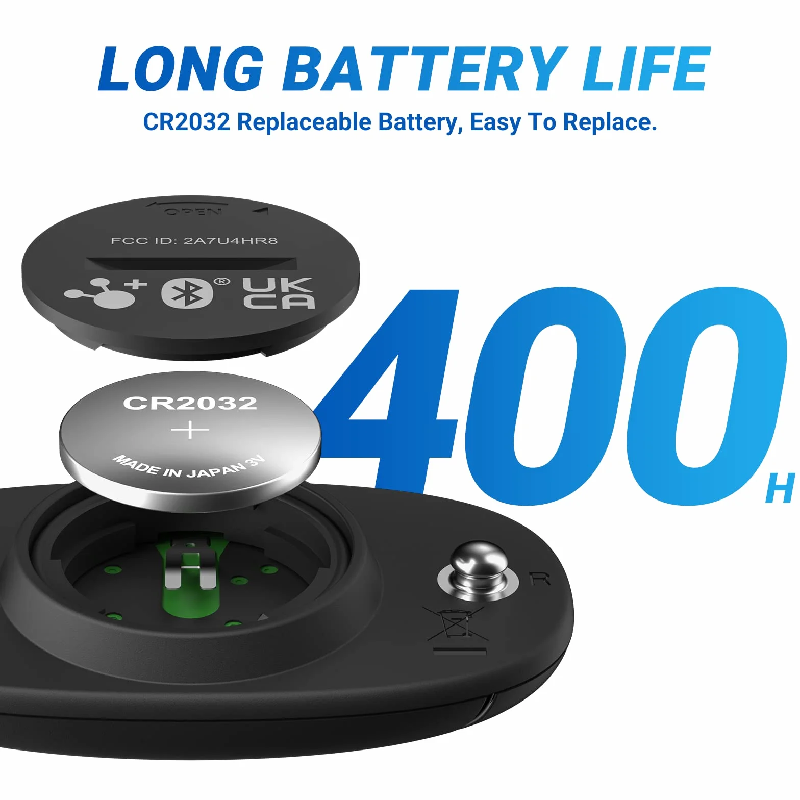 Moofit HR8 Moniteur de fréquence cardiaque Bluetooth 5.0 Ant+ IP67 étanche Noir