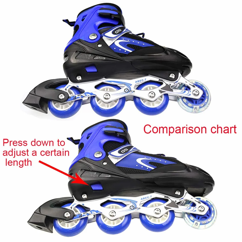 Patins à Roues alignées réglables avec Roues Lumineuses pour Enfants et Adultes