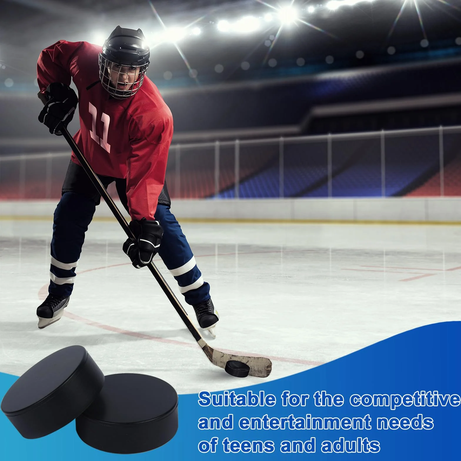 Palets de hockey sur glace 16 pièces 7,6 x 7,6 x 2,5 cm en mousse pour entraînement