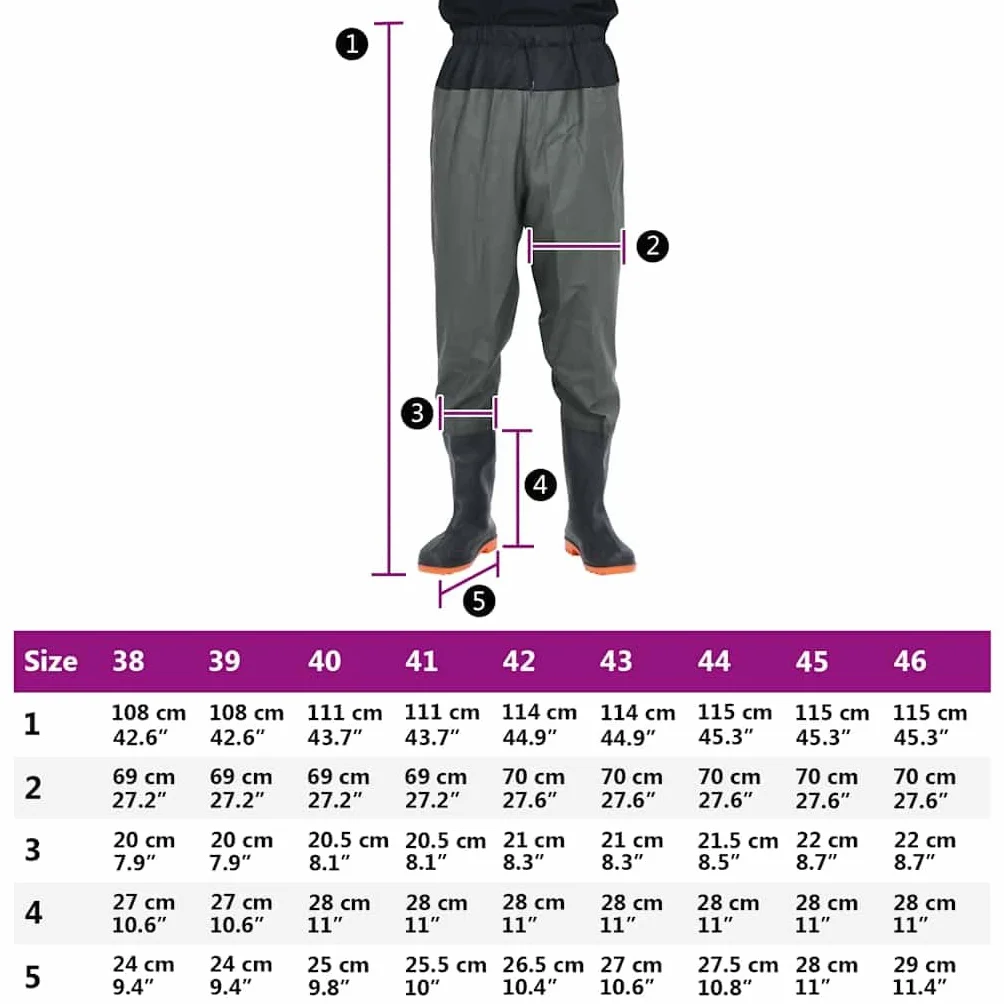 vidaXL Cuissardes de pêche avec Bottes
