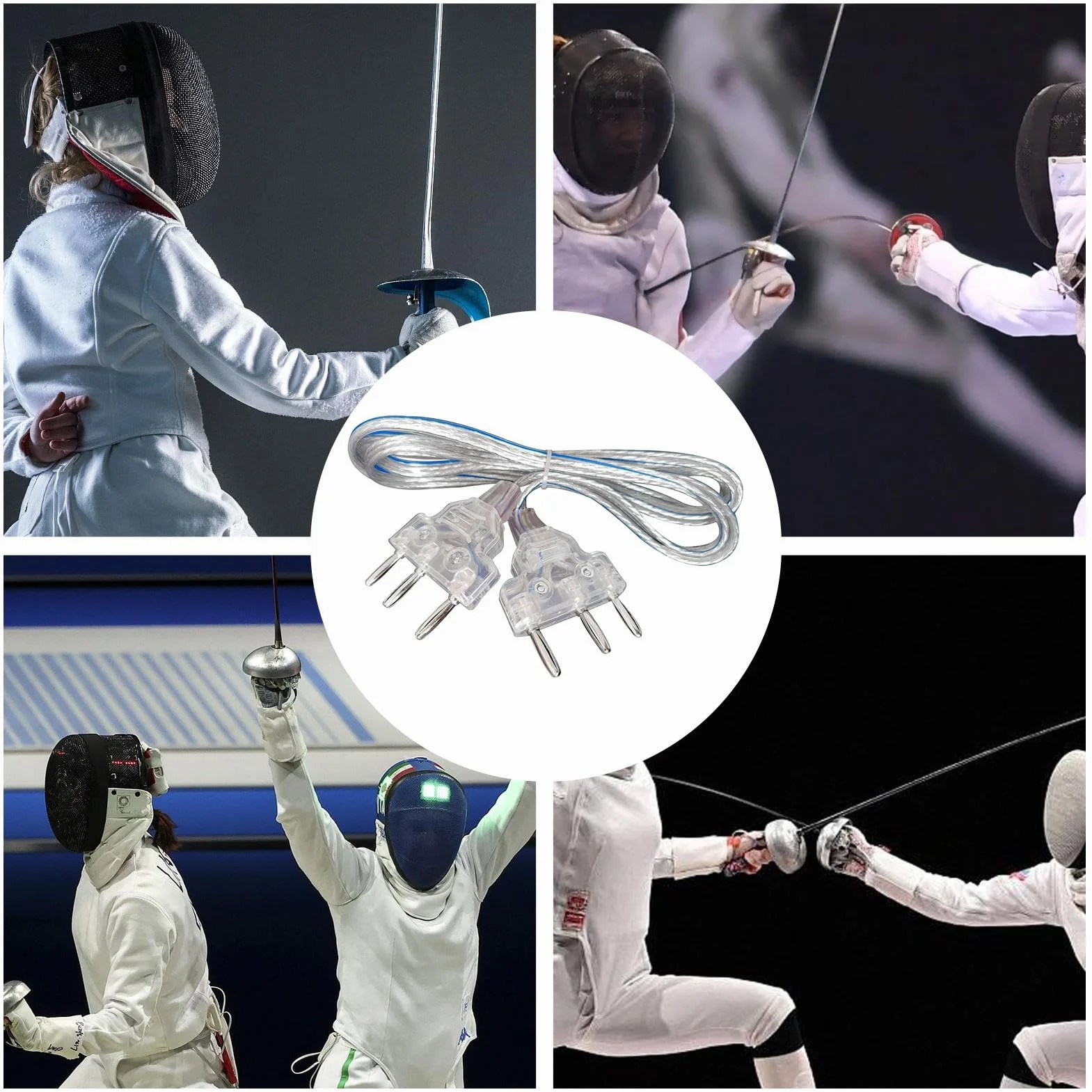 Cordon de main d'escrime, cordon de corps en acier inoxydable léger, accessoires flexibles pour sabre