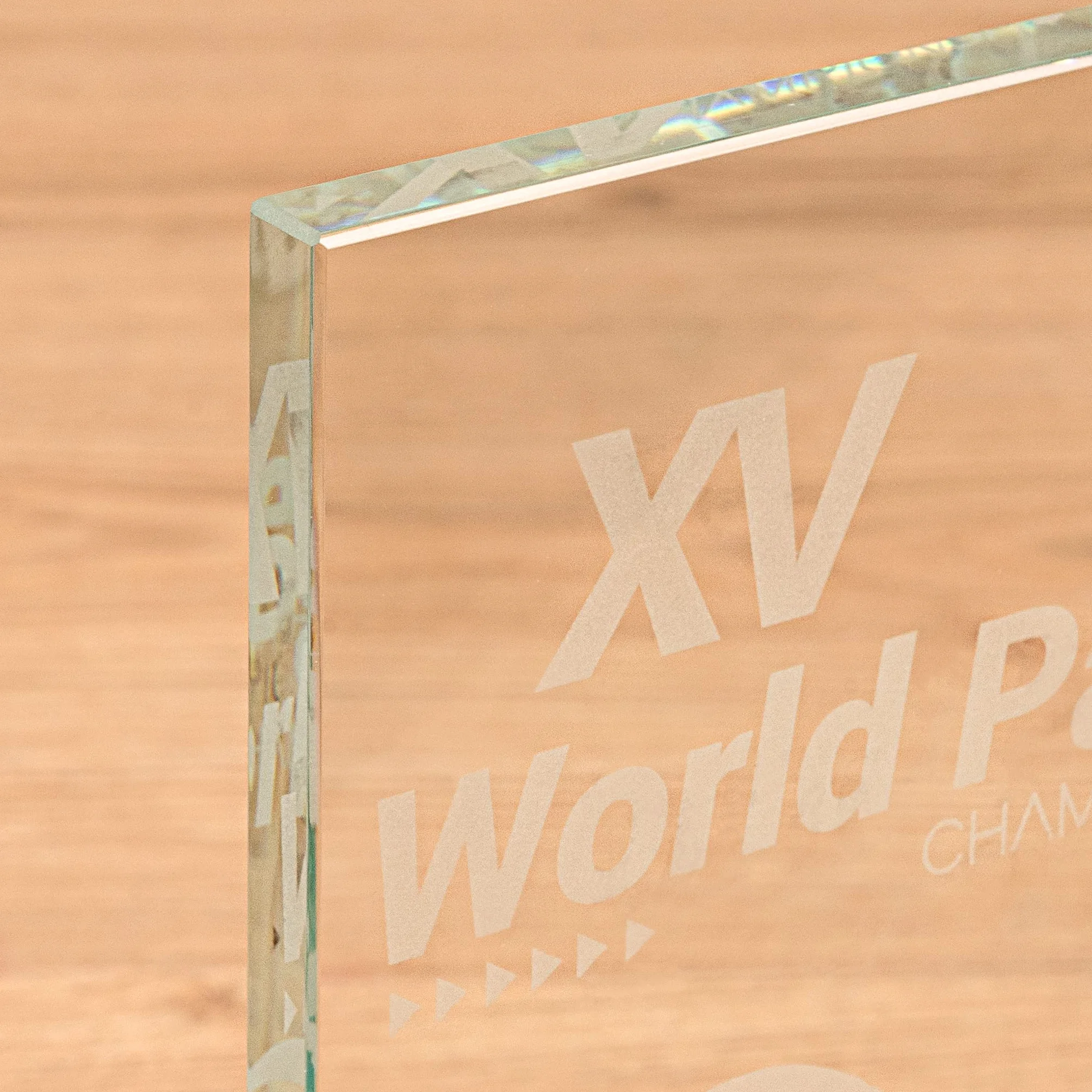 Trophée Personnalisé Verre Gravé avec Nom et Texte Boîtier de Rangement Inclus Rectangulaire