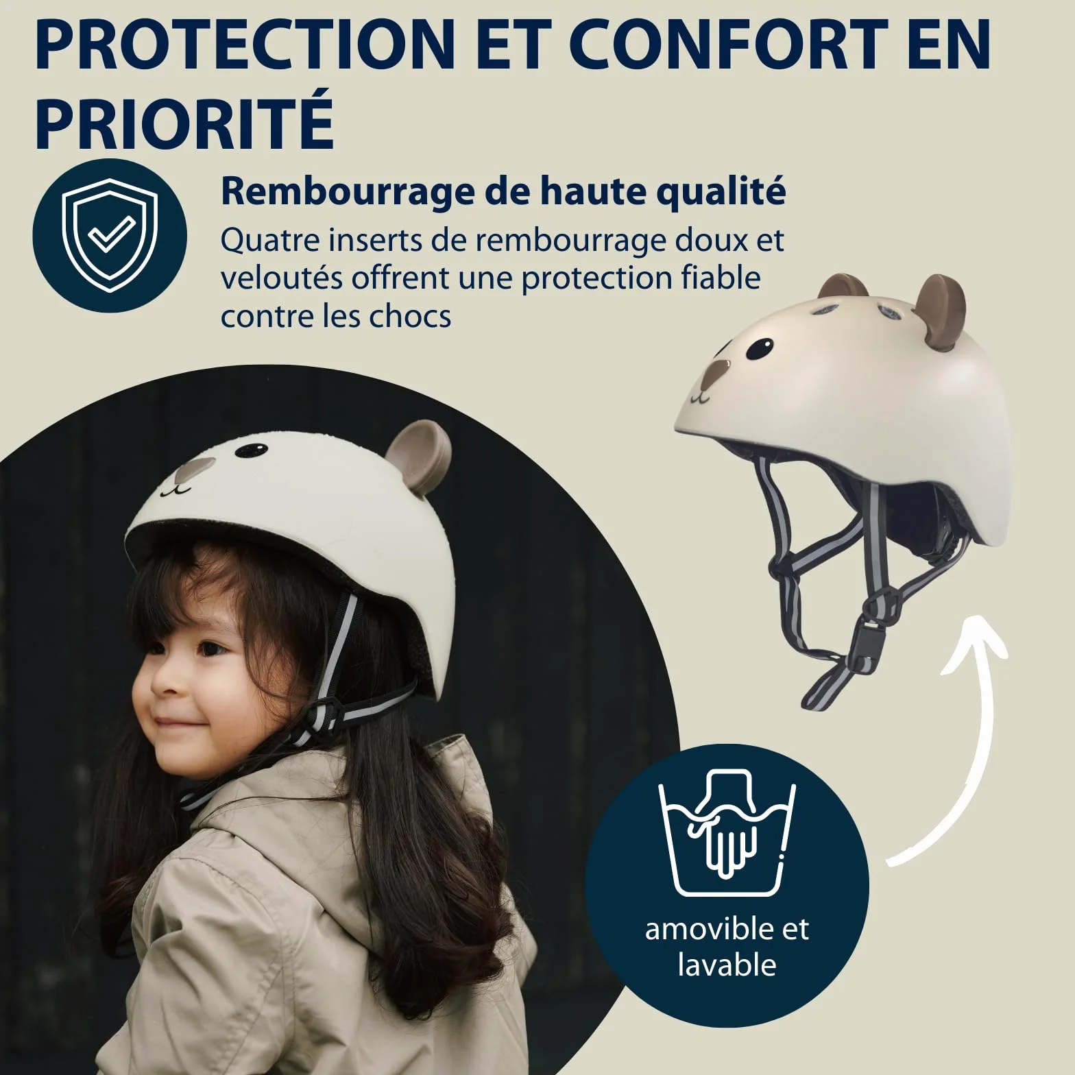 HUDORA Casque Enfants Beary XXS/XS Motif Ours pour Draisienne Trottinette Vélo