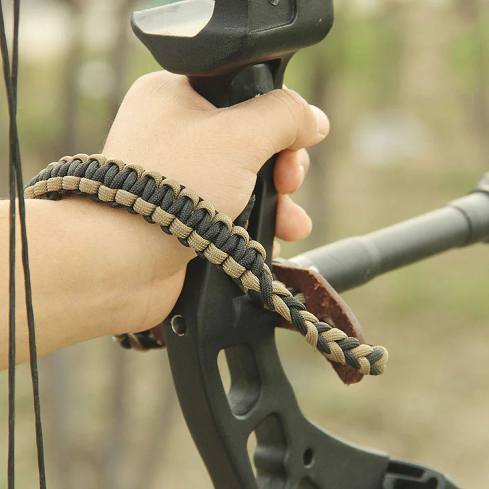 Sangle de Poignet pour Arc de Tir à l'Arc, Corde Tressée en Nylon Réglable, Dragonne de Survie pour Chasse et Tir