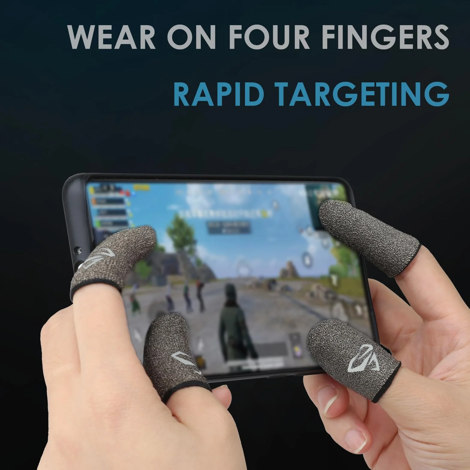 Gaming Finger Sleeve 4 Pack Tactile Sleeves for Mobile Games PUBG Mobile Anti-Sweat High Sensitivity Gaming Accessory