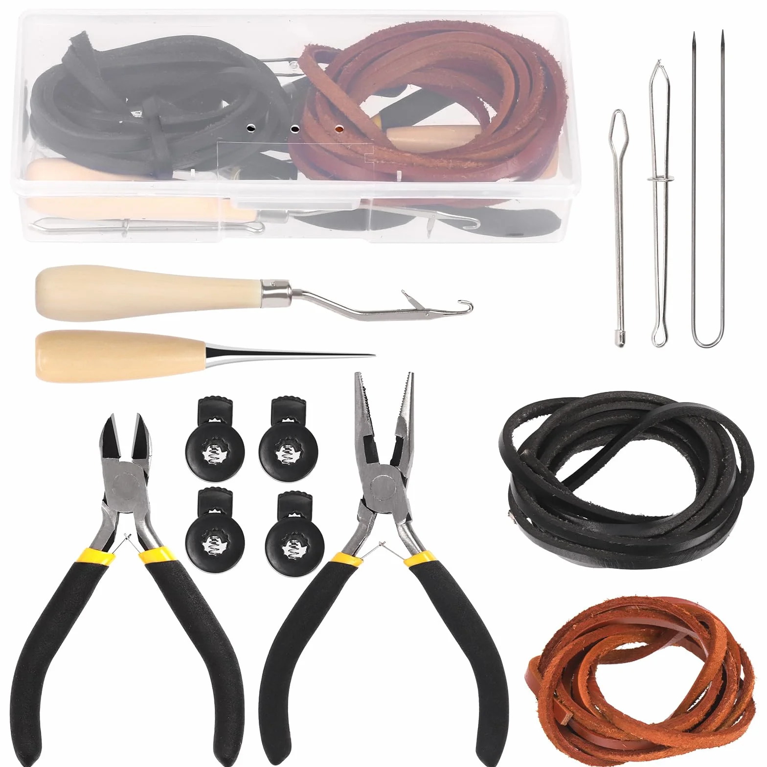 Kit d'entretien de gants de baseball 13 pièces, bandes en cuir, enfile-cordon de serrage, serrures